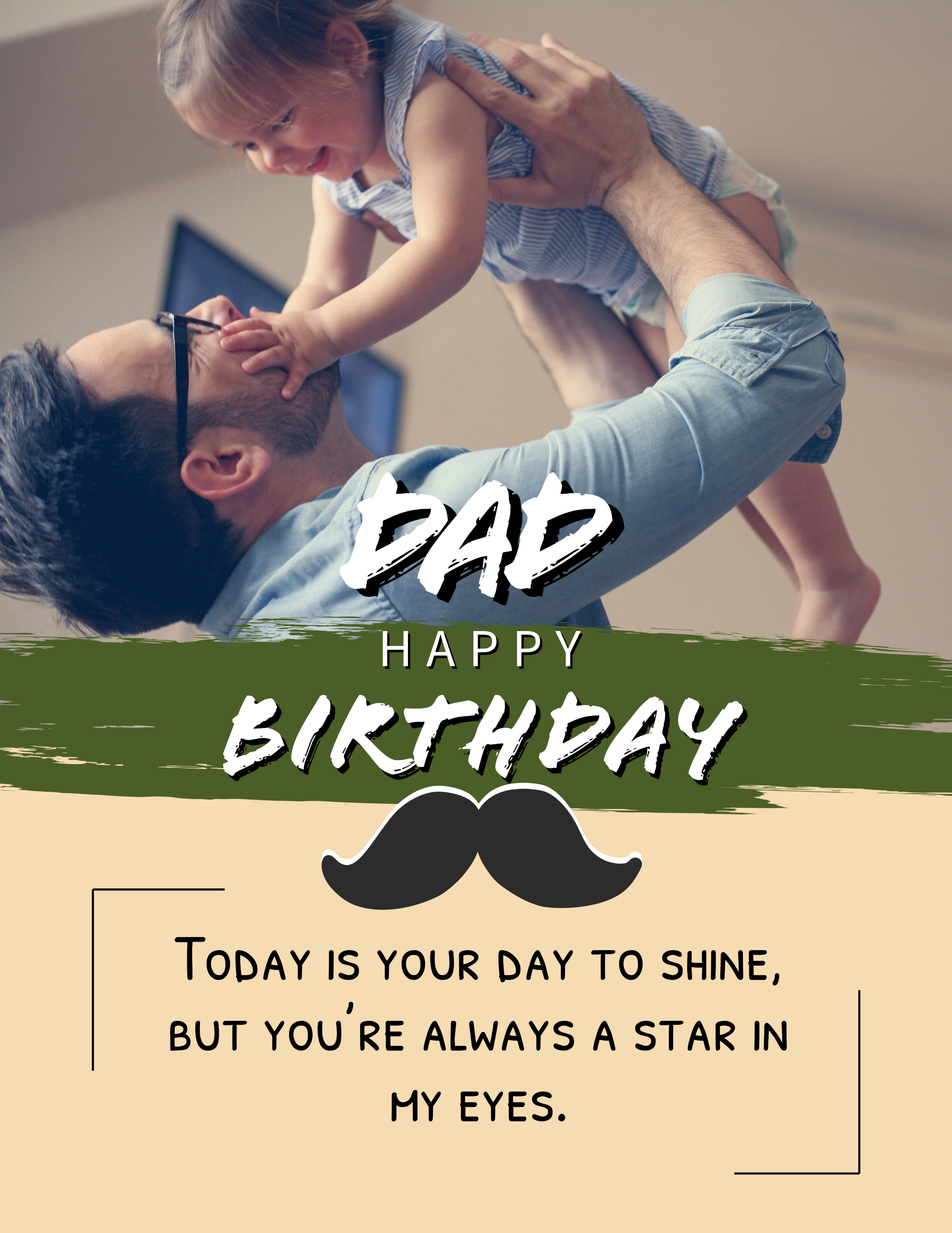 Brown Green Birthday Happy Birthday Dad  Flyer