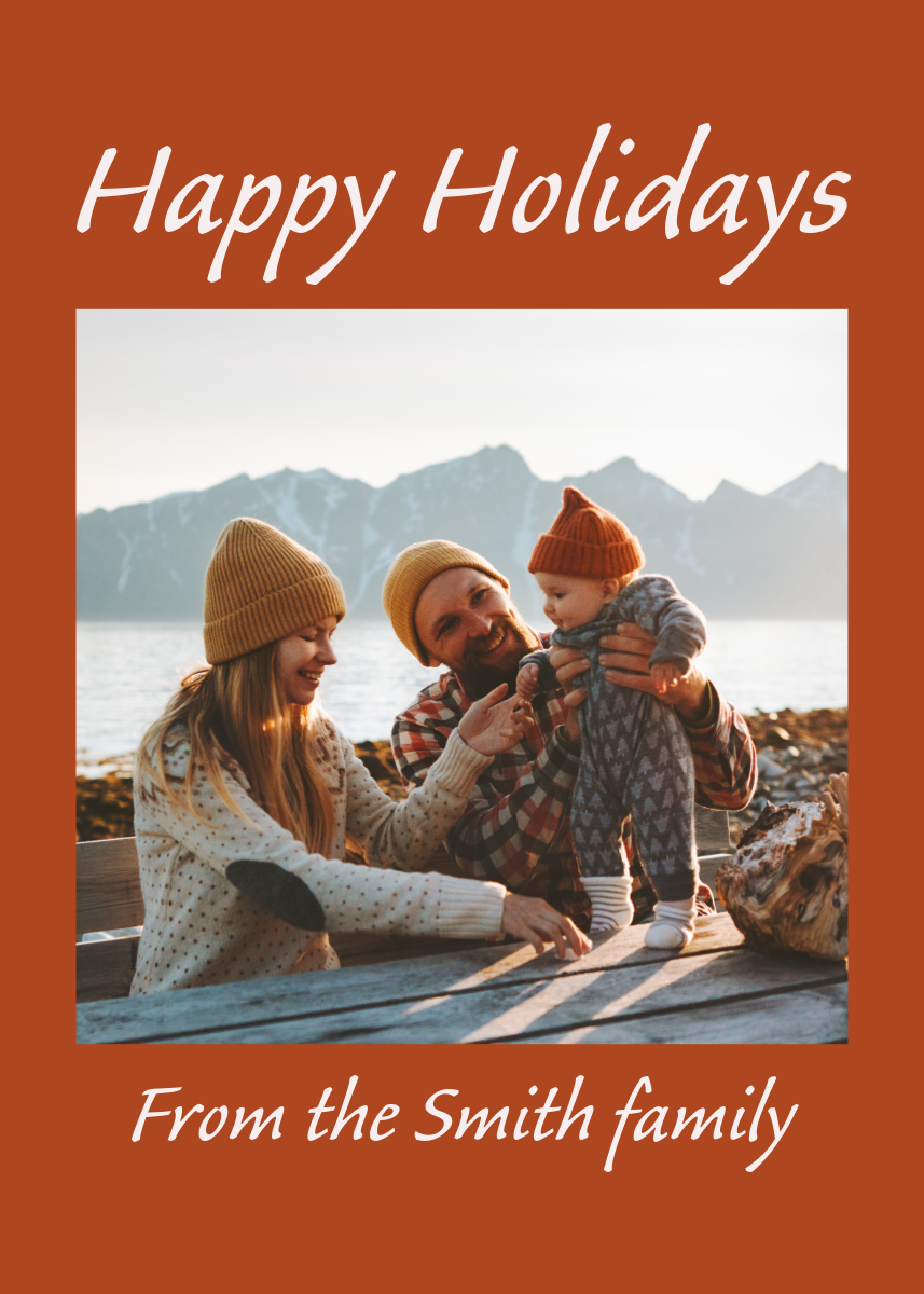 Orange & White Holiday Greeting Card