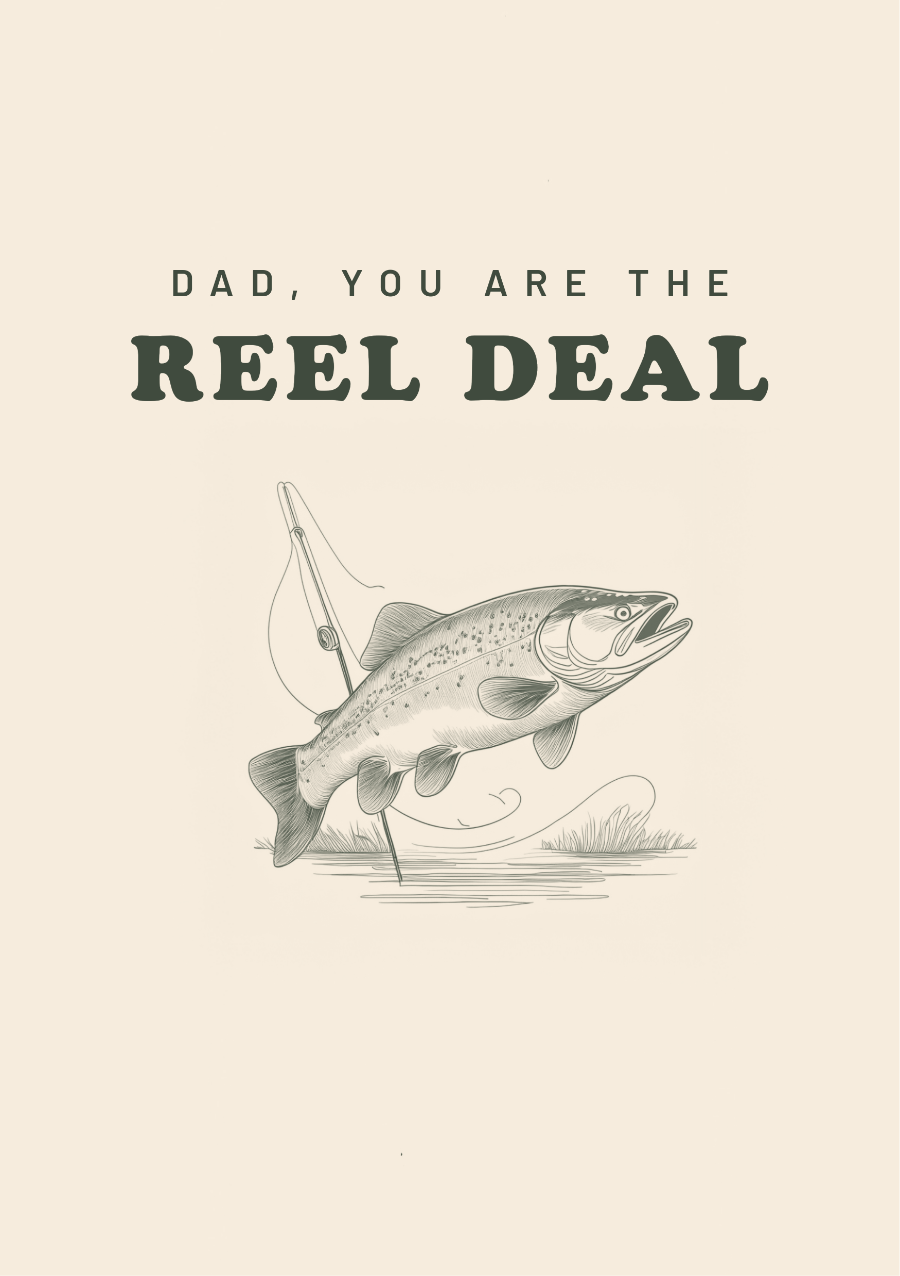 Simple Lineart and Duotone Pun Father's Day Card