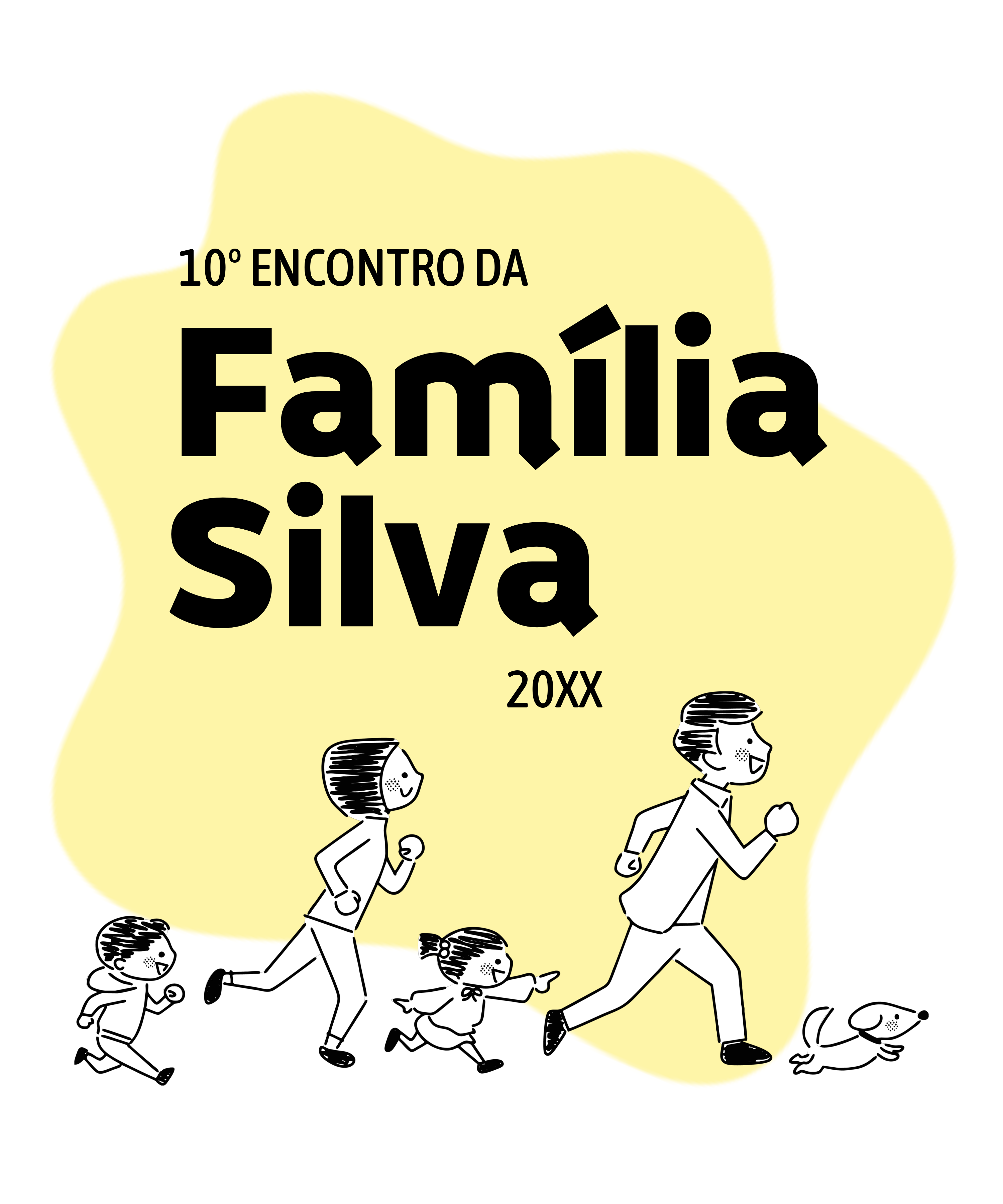 Amarelo e Preto Encontro Dia da Família Camiseta