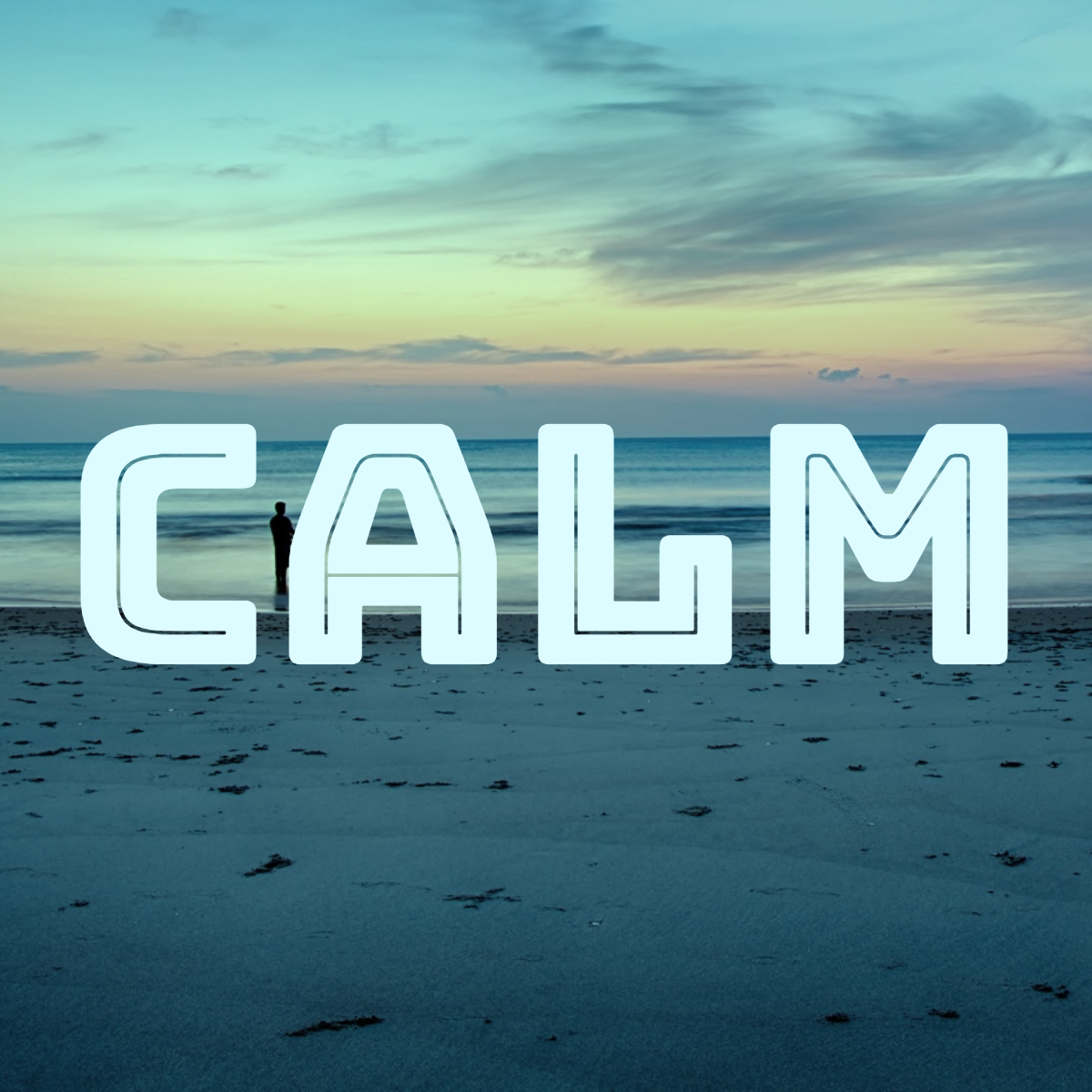 Calm Word Against Beach at Sunset Square Instagram Square