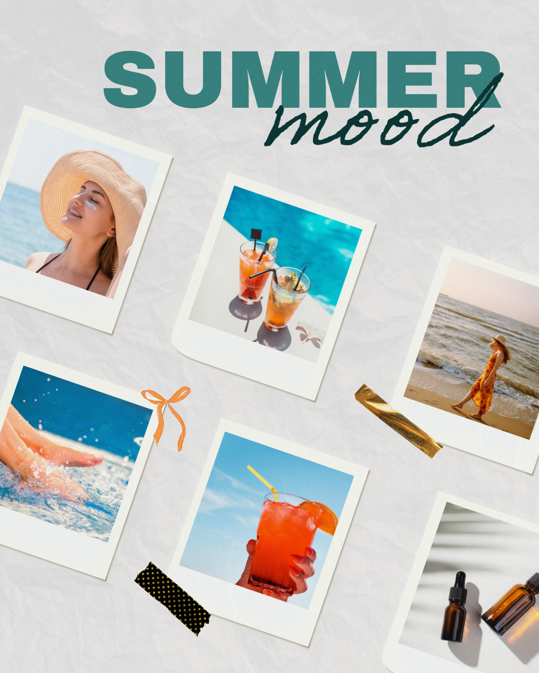 Gray and Blue Photo Collage Summer Post Instagram Post