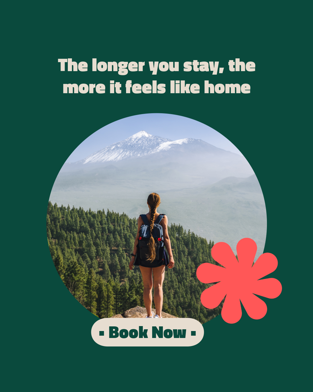 Green and Beige Hospitality Hostels Long-Term Stays Instagram Portrait Post