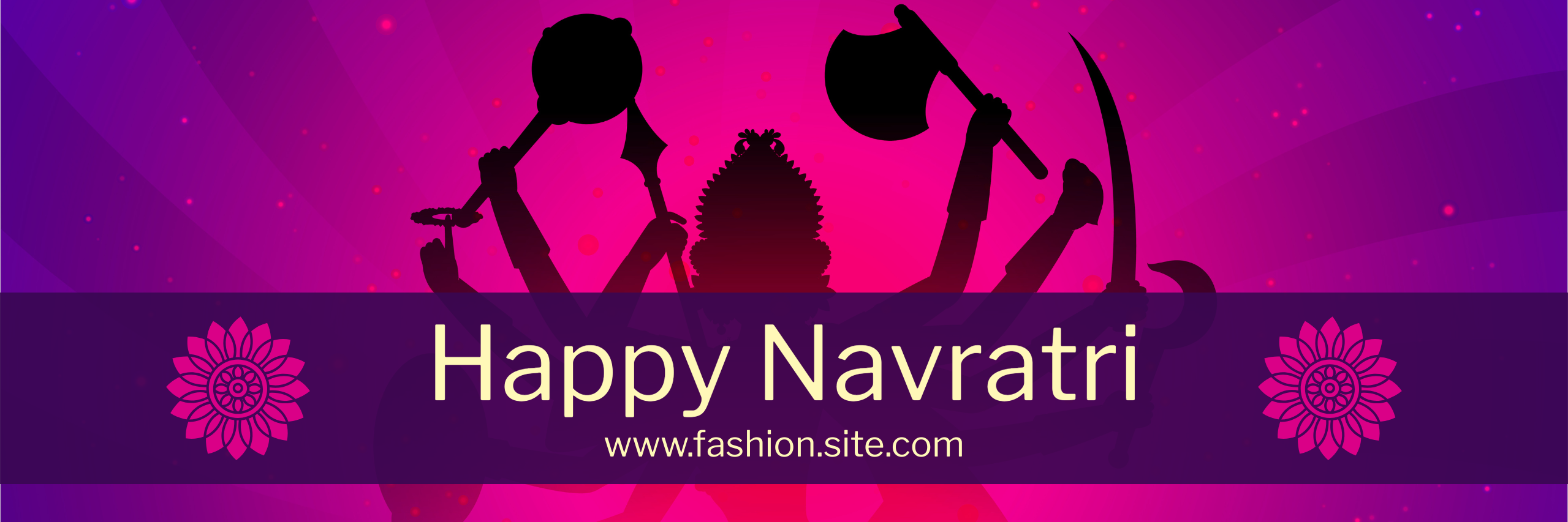 Purple and Pink Navratri Web Banner