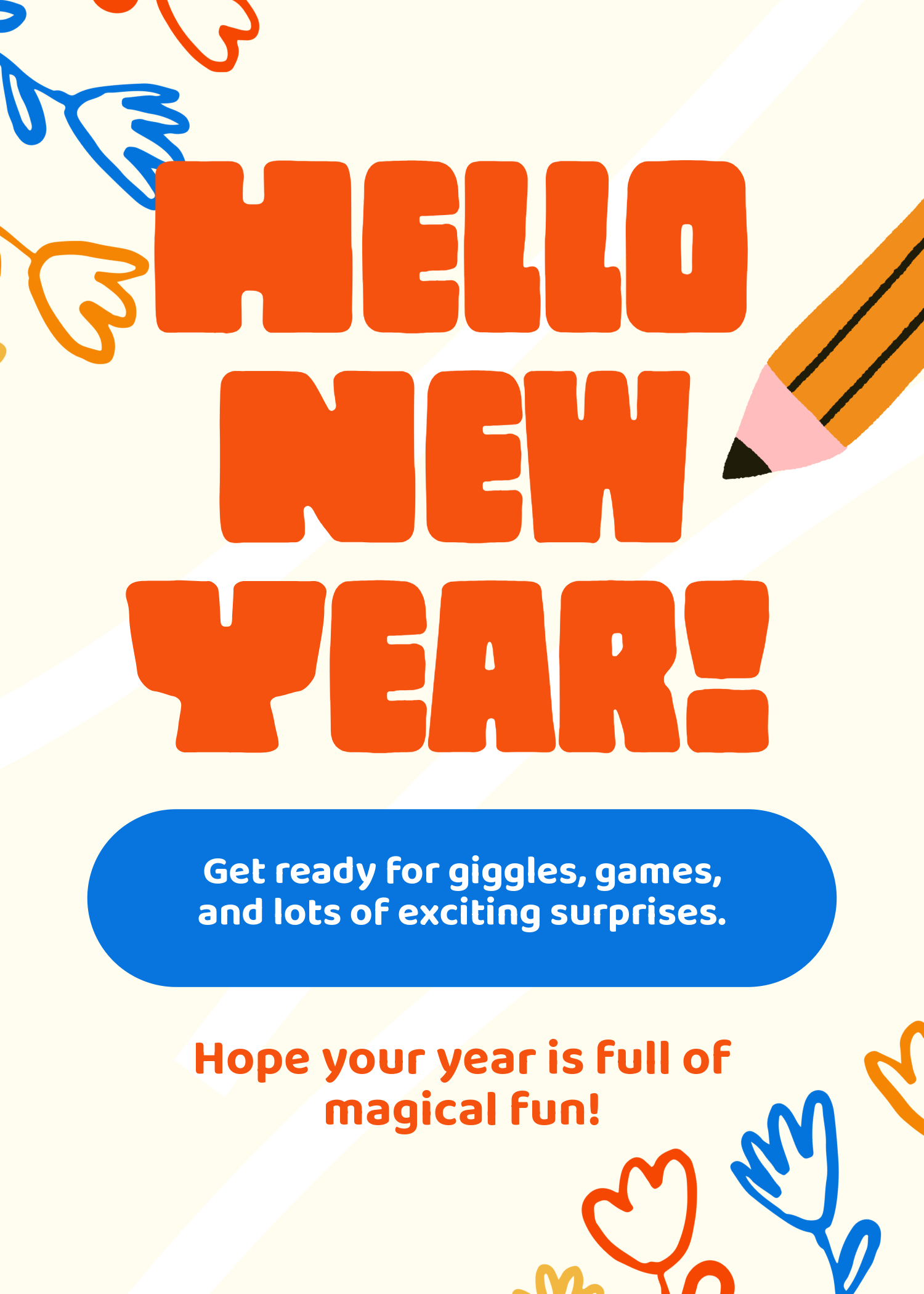 Cream New Year Card