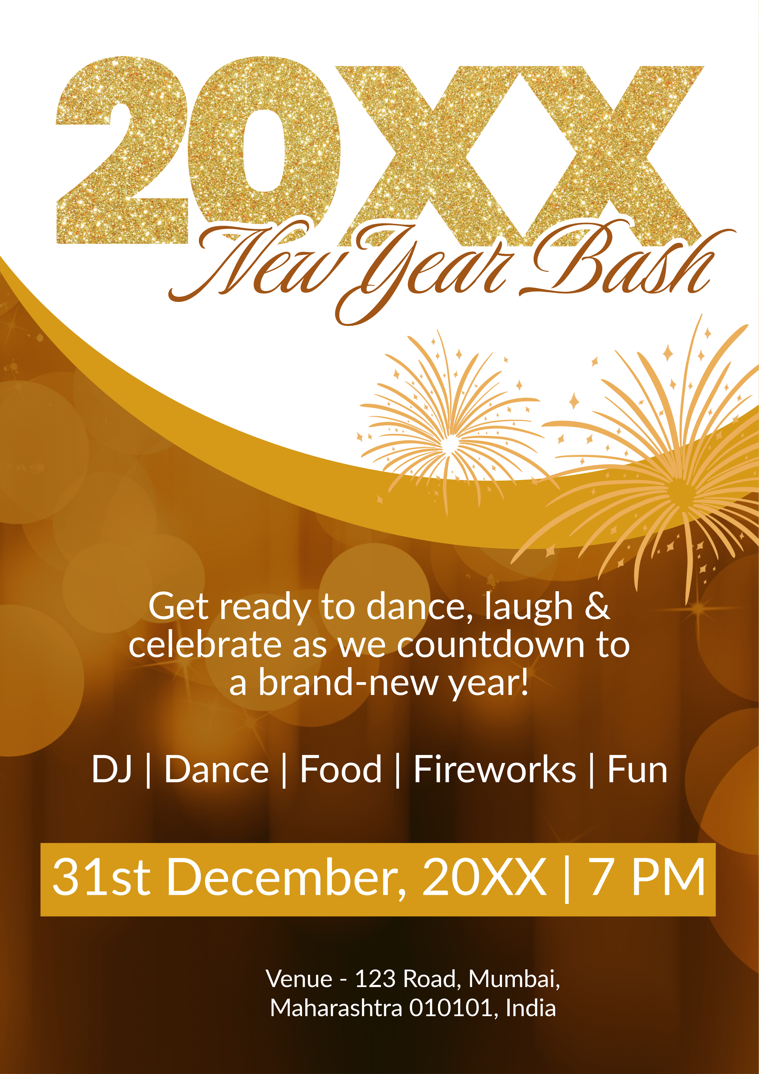 Gold New Year Bash Flyer