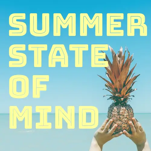 Blue and Yellow Pineapple Photo Summer Meme