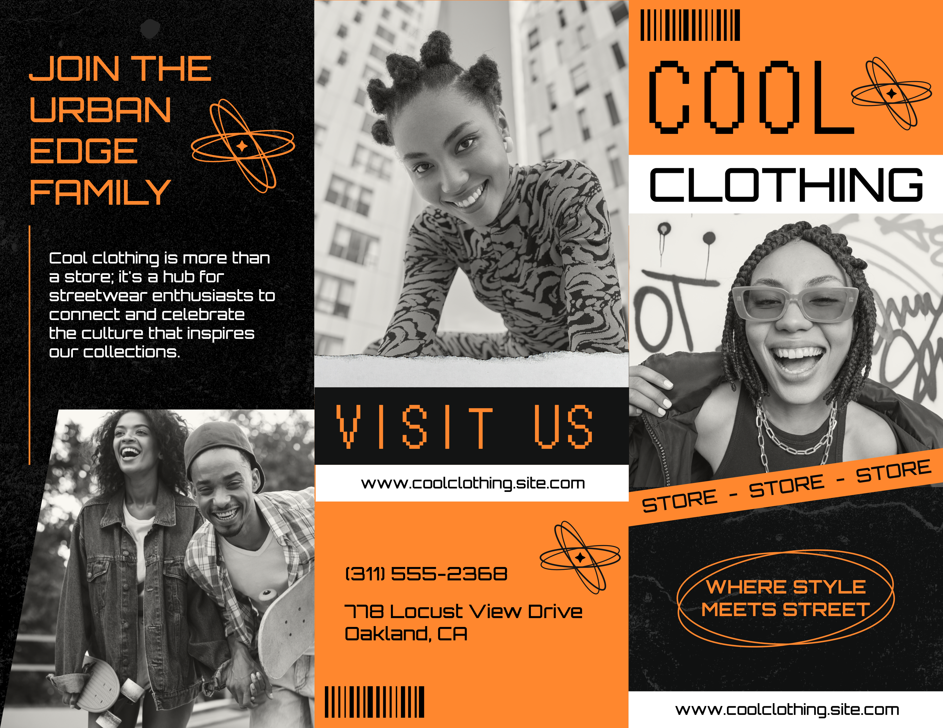 Black and Orange Fashion Store Trend Brochure