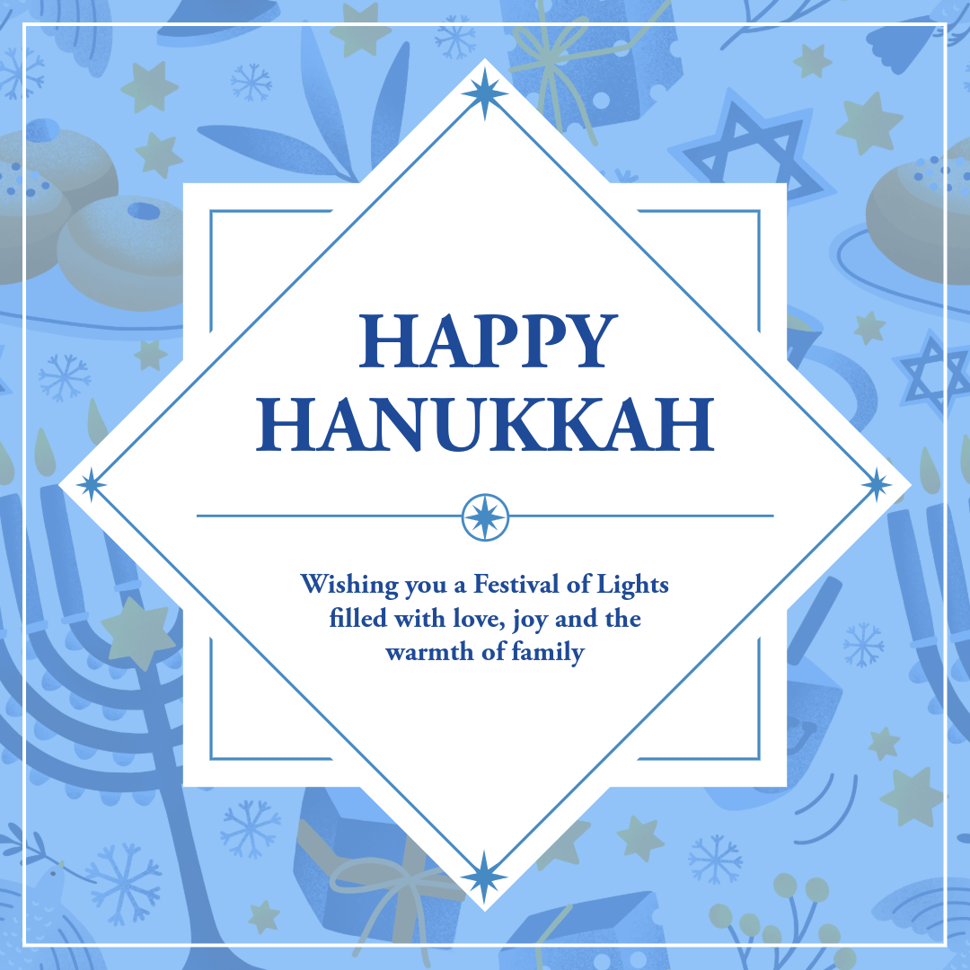 Light Blue Hanukkah Instagram Square Post