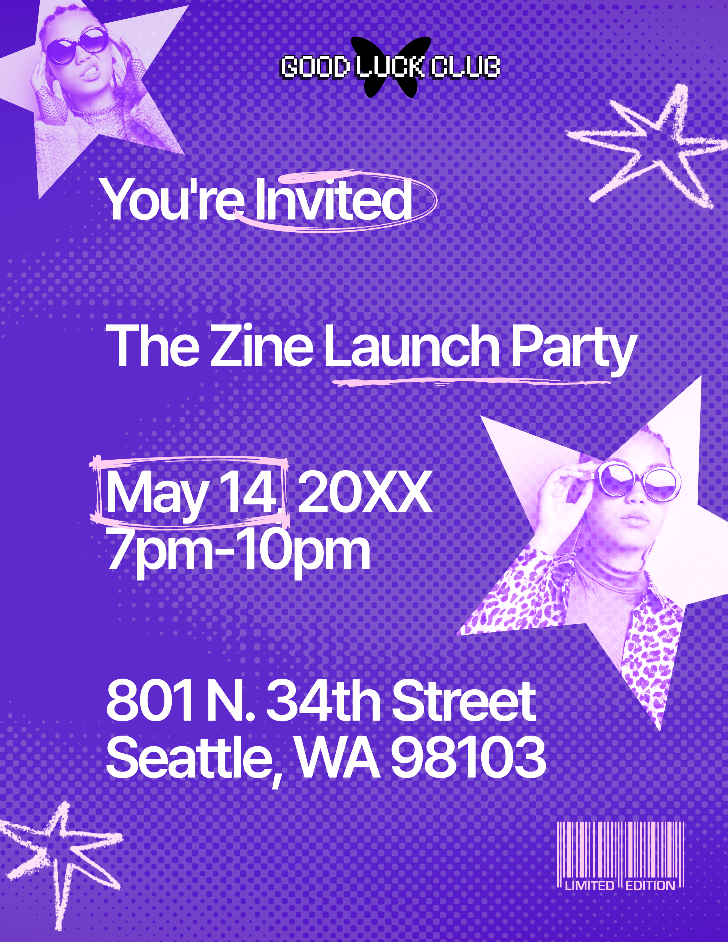 Y2K Graphic Zine Launch Party Flyer