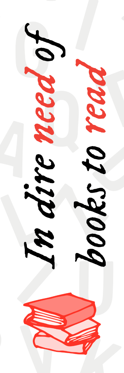 Red and Black Illustrated Bookmark