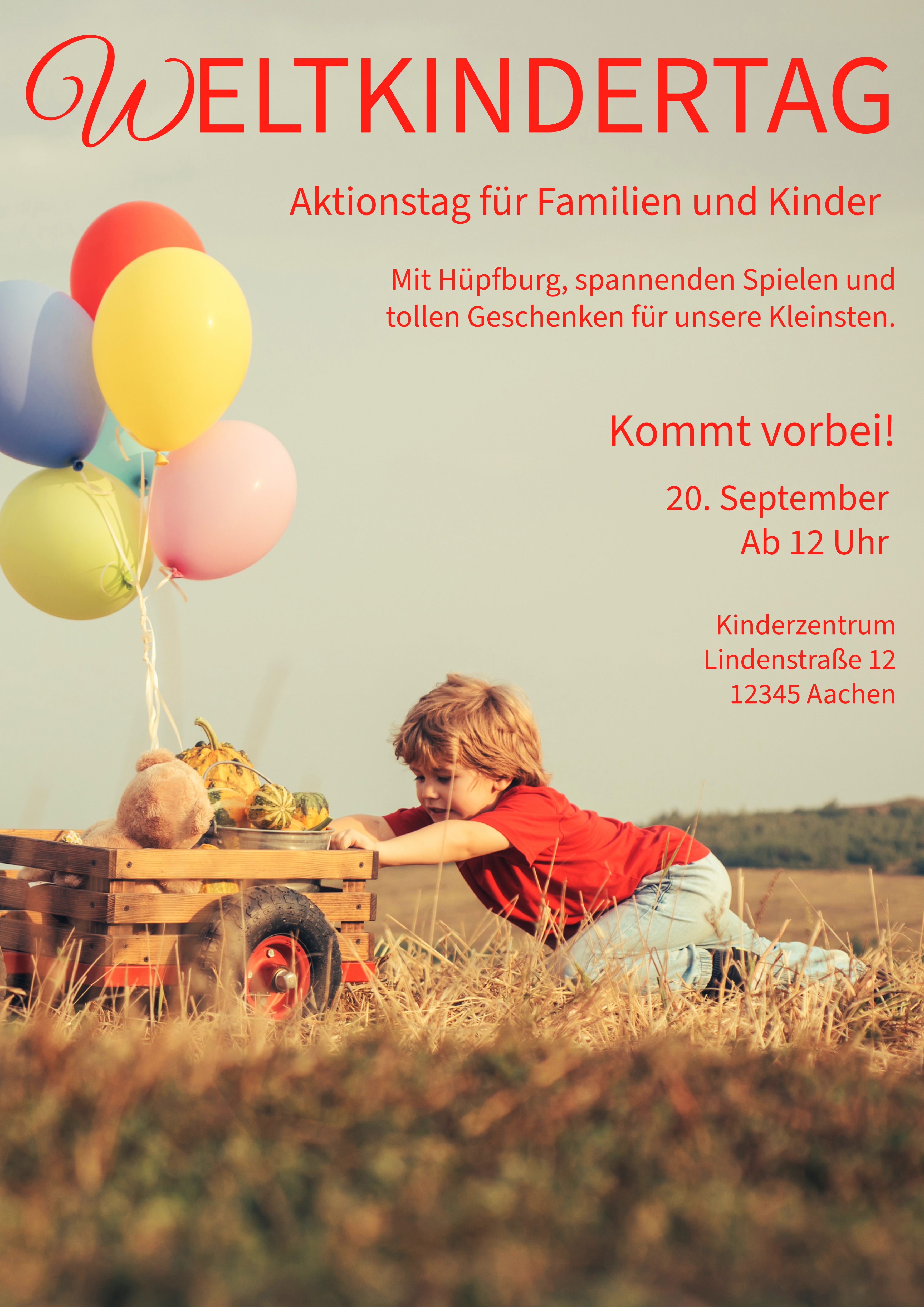 Neutrale Weltkindertag Poster