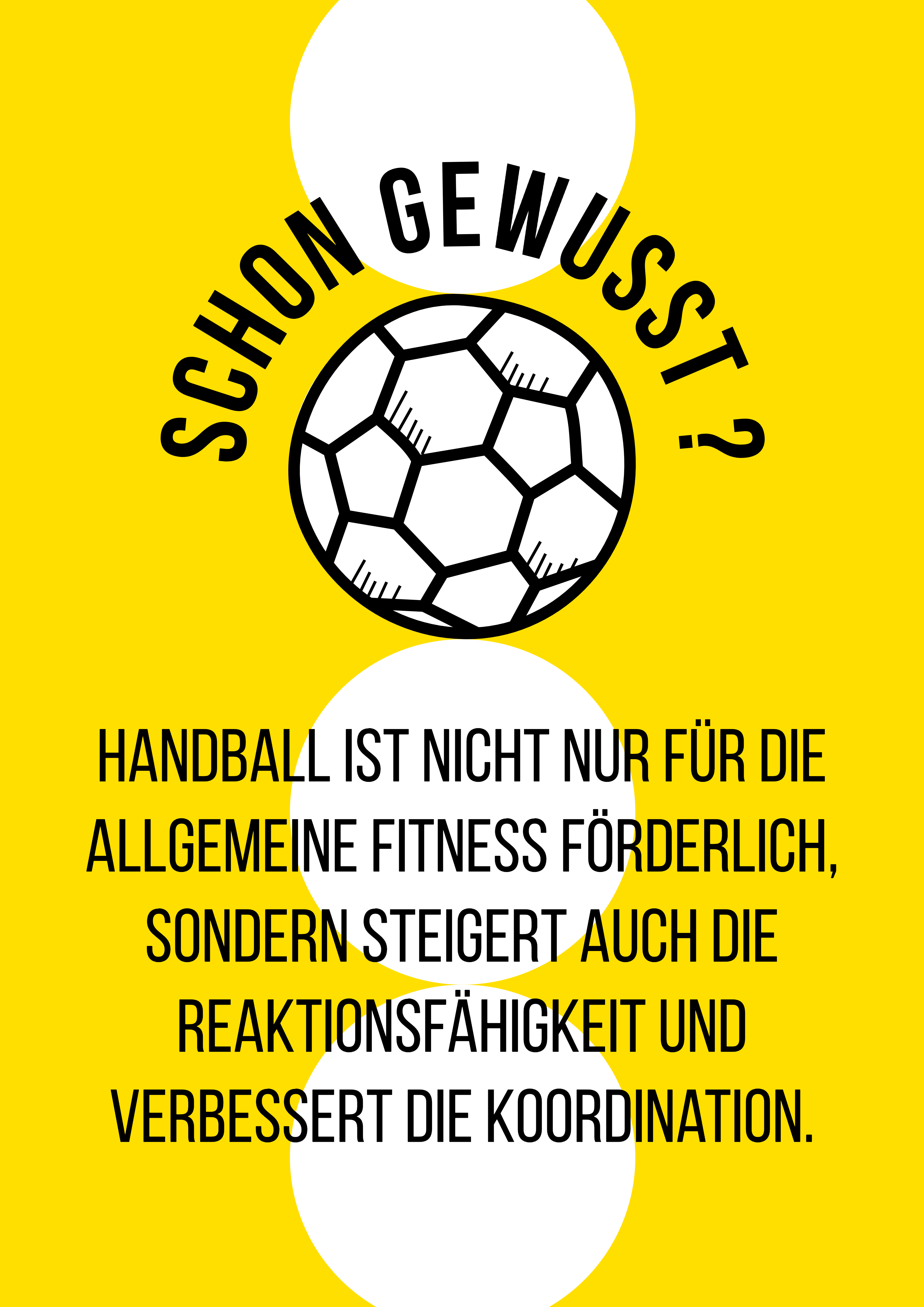 Gelbes Handball-Fakten Poster