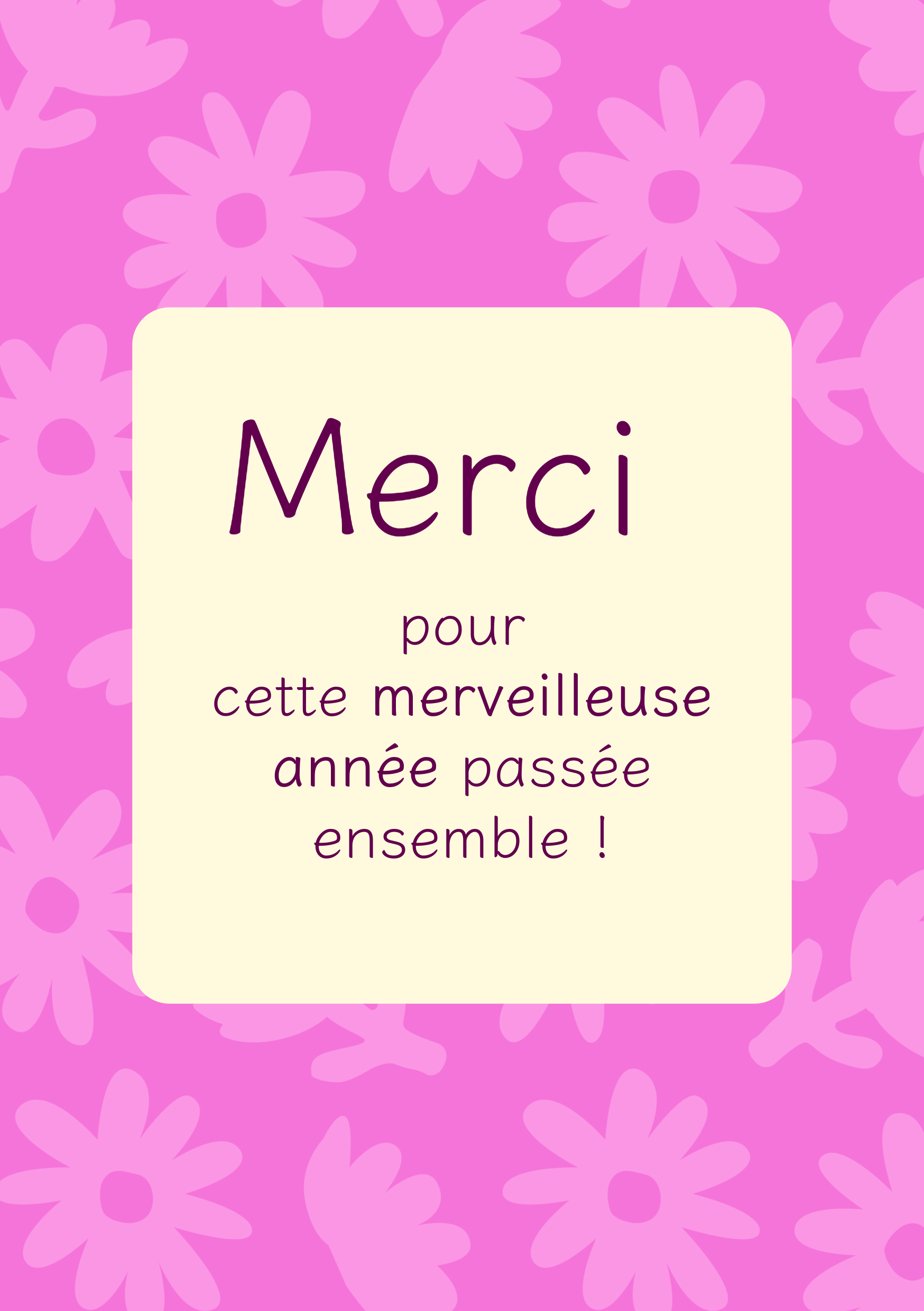 Carte Rose Remerciement