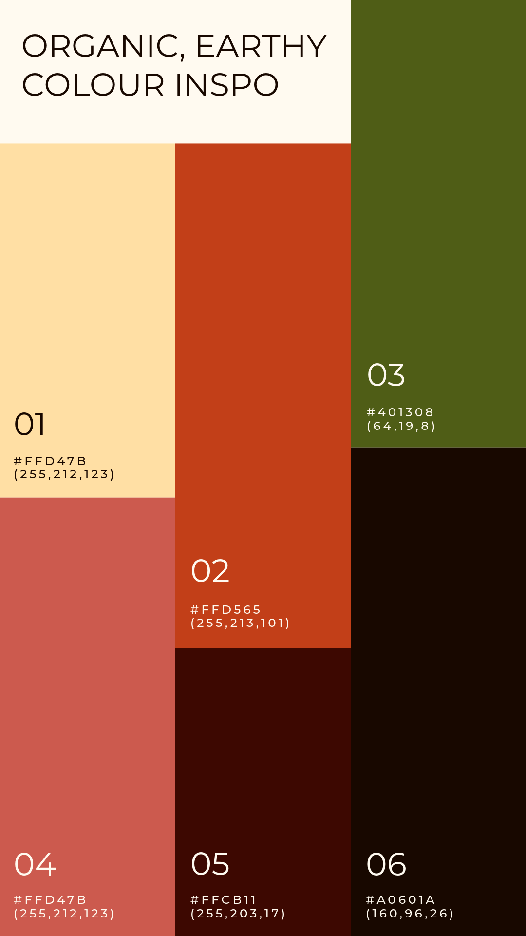 Cream Earthy Palette Inspiration Pinterest Post