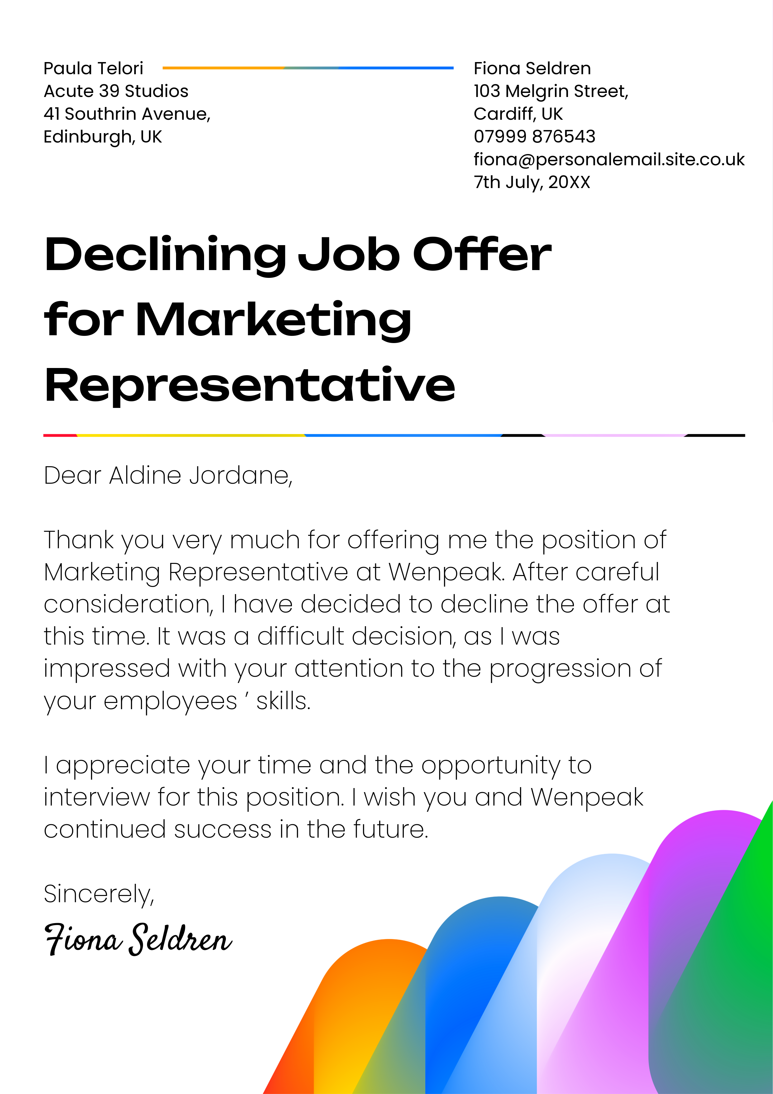 Gradient Job Rejection Letter