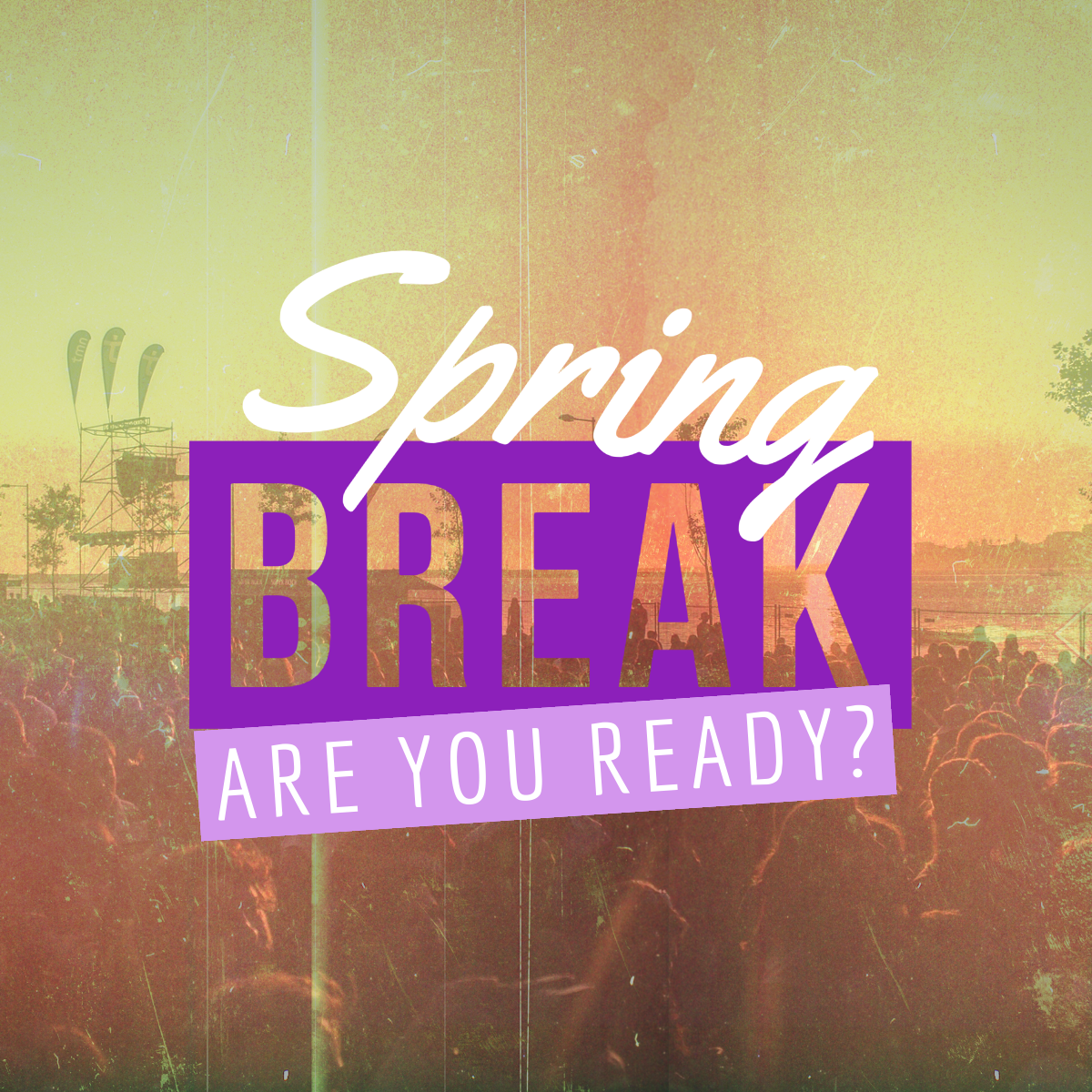 Purple Light Leaks Spring Break Instagram Square