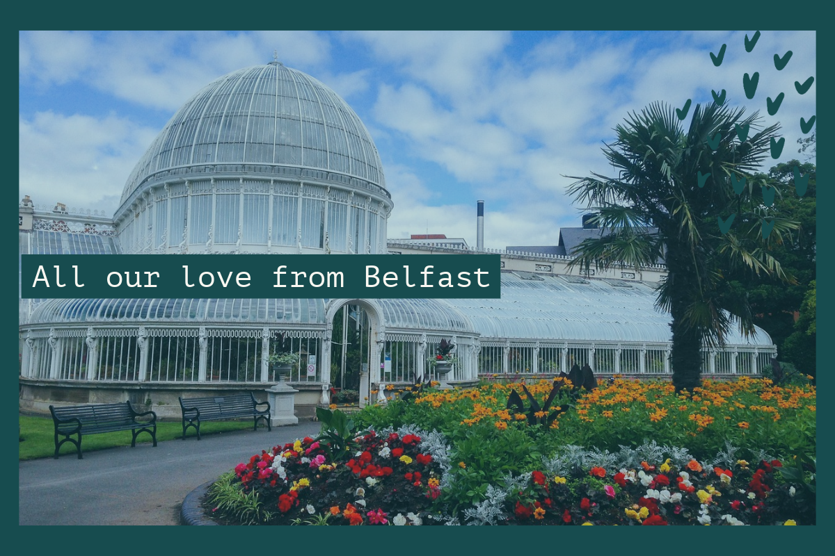 Blue Love Belfast Postcard