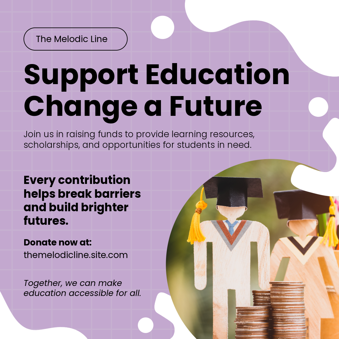 Purple and White EDU Non-Profit Fundraising Instagram Square Post