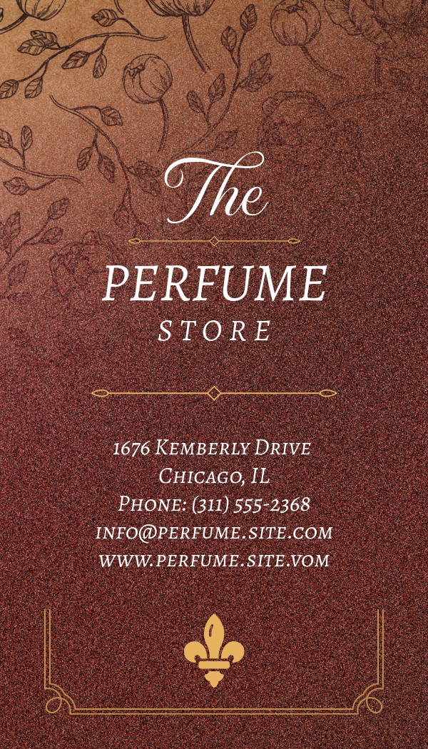 Bordeaux And Gold Perfume Store Business Card