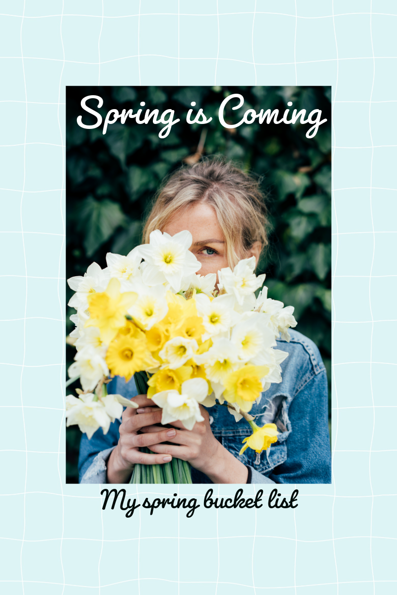 Woman With Bouquet Photo Spring Bucket List Pinterest Post