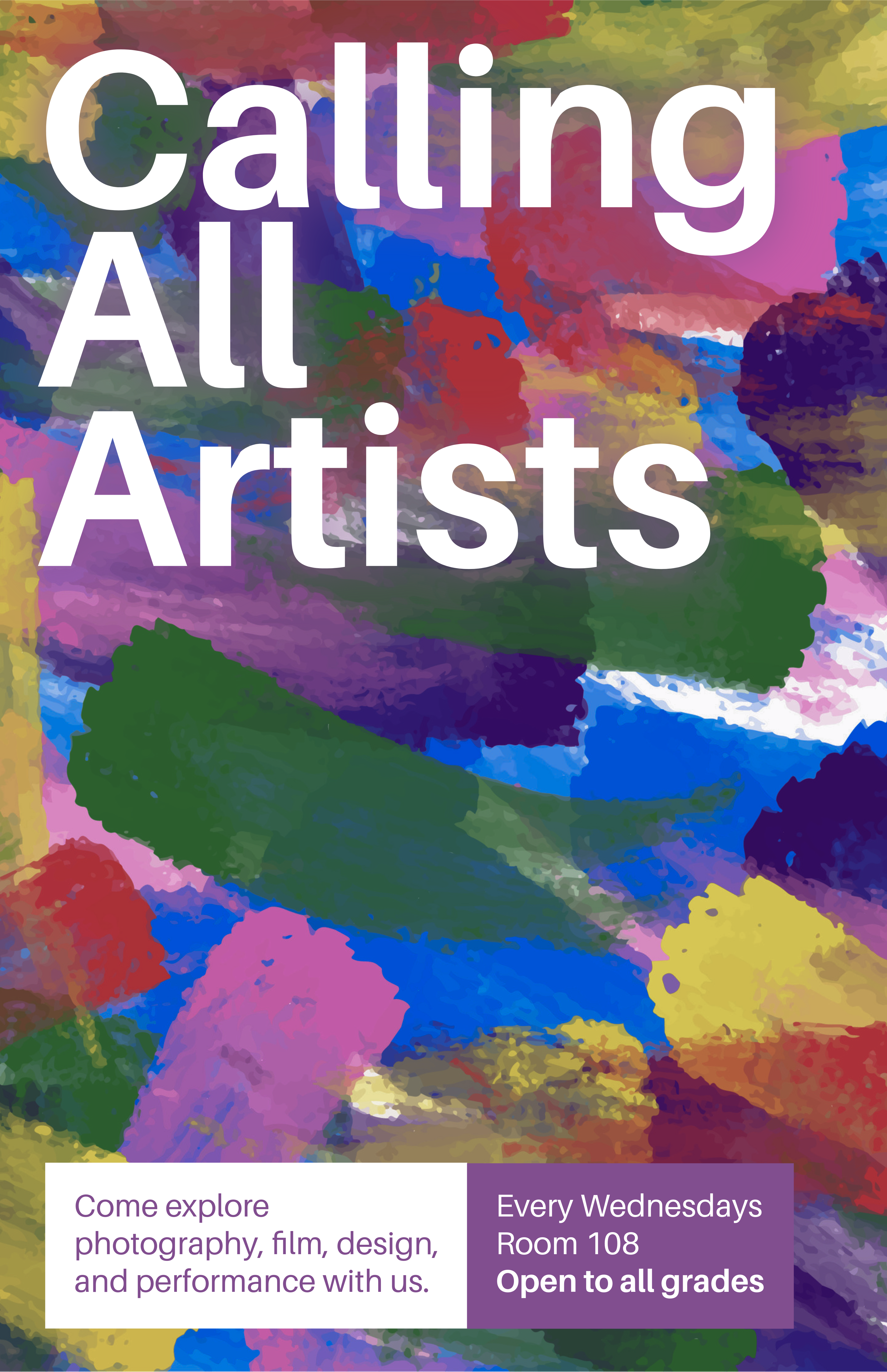 Purple Creative Arts & Media Club Poster