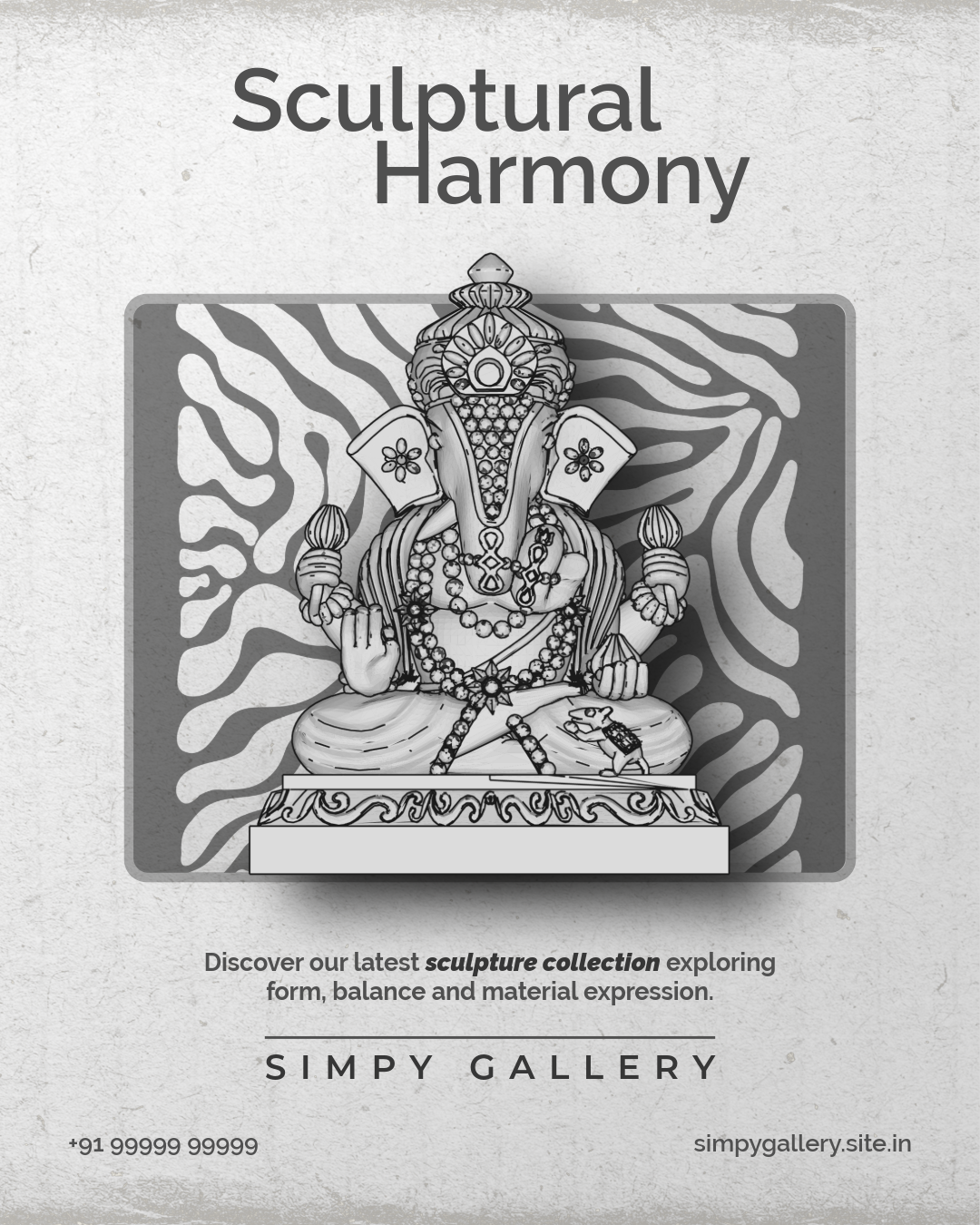 Grey and White Modern Sculpture Showcase Instagram Portrait Post
