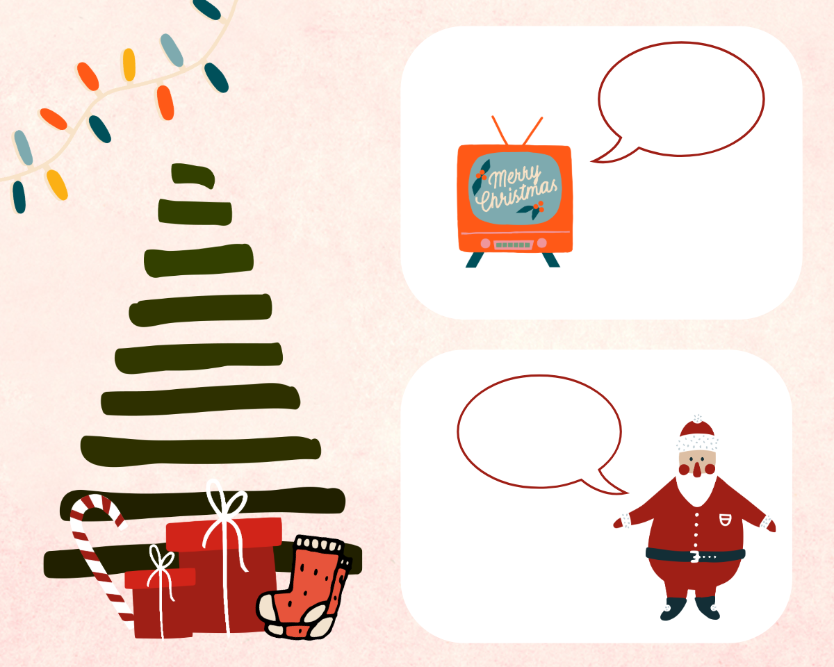 Pink & White Christmas Comic Strip