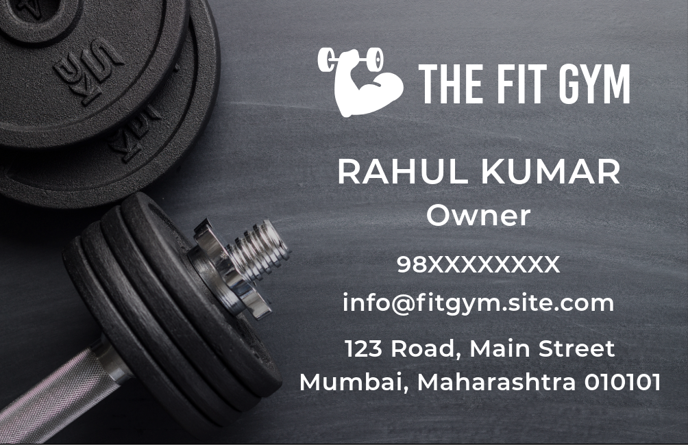 Black and White Gym Business Card