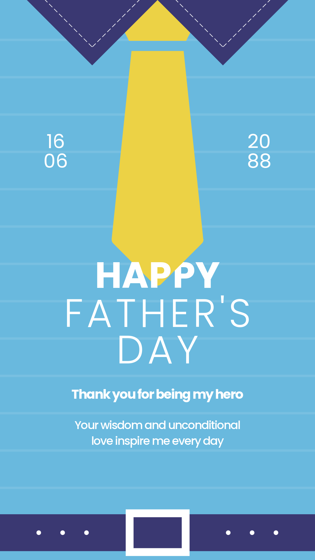 Blue & Yellow Father's Day Greeting Instagram Story
