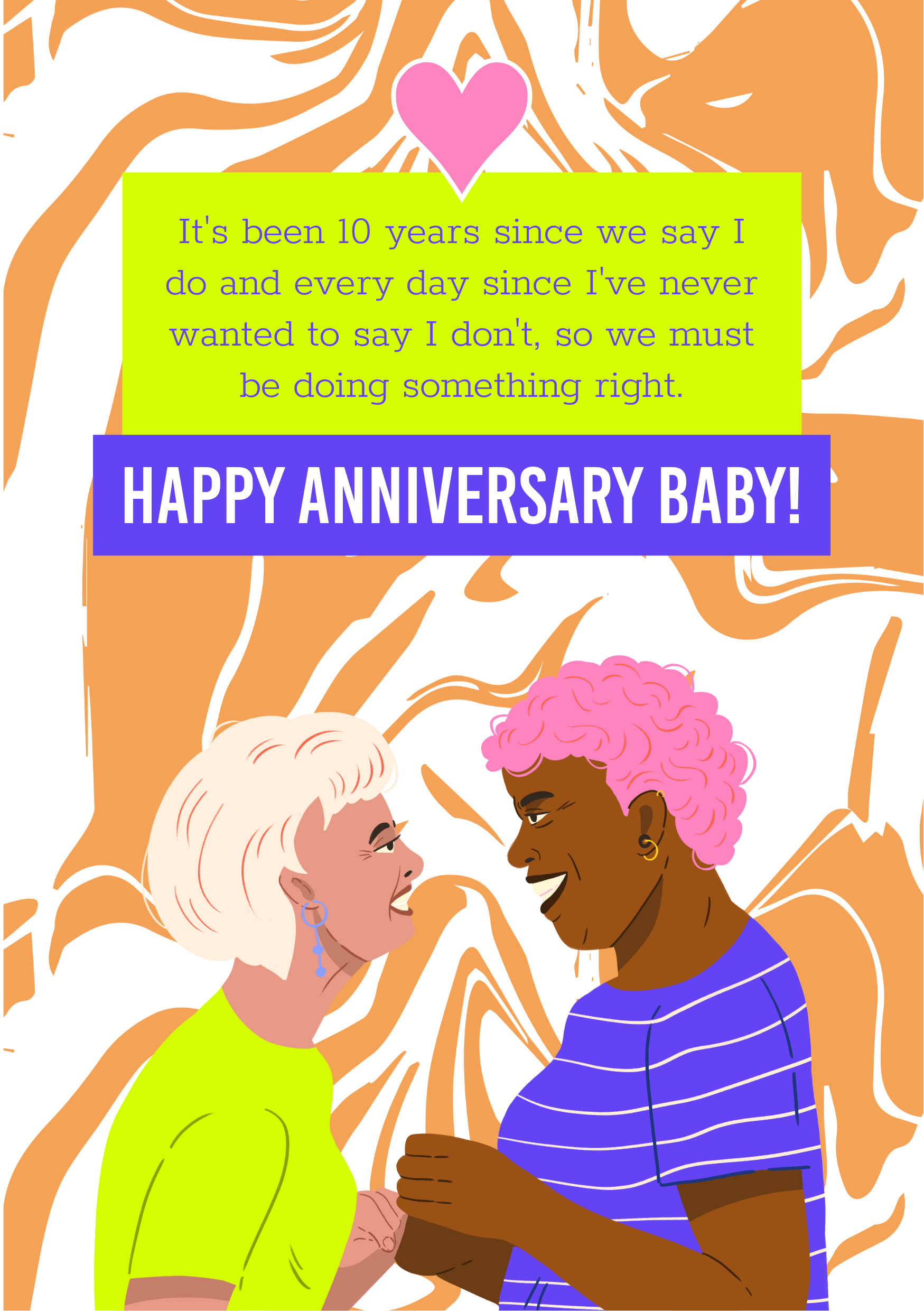 Blue Love Anniversary Card
