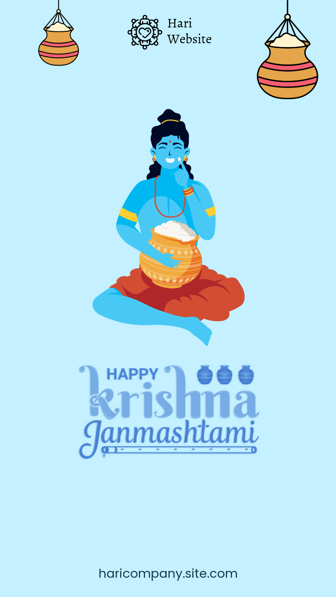 Red & Blue Janmashtami Wish Instagram Reel