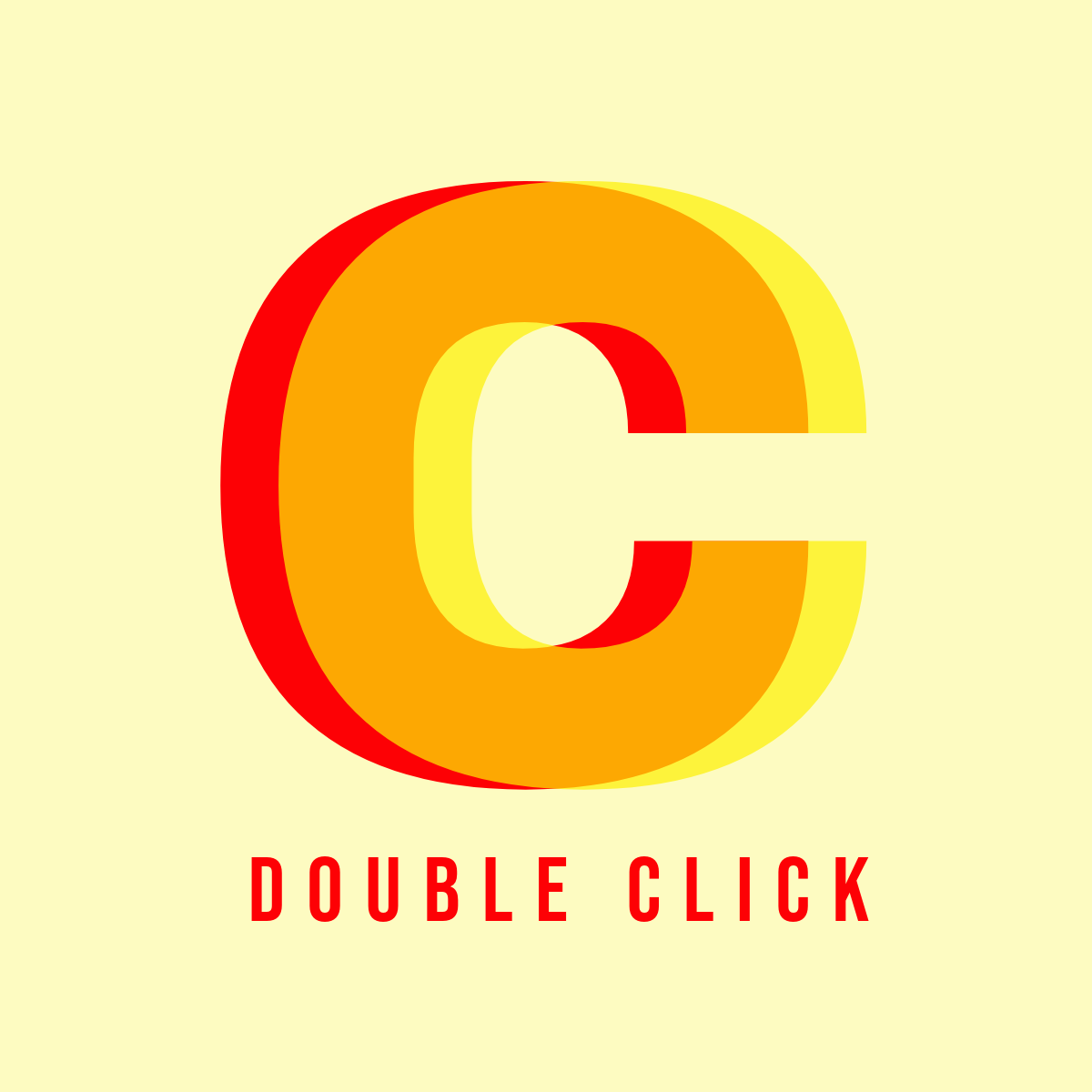 Red and Orange and Yellow Logo Trends Overlayed Double Click Logo