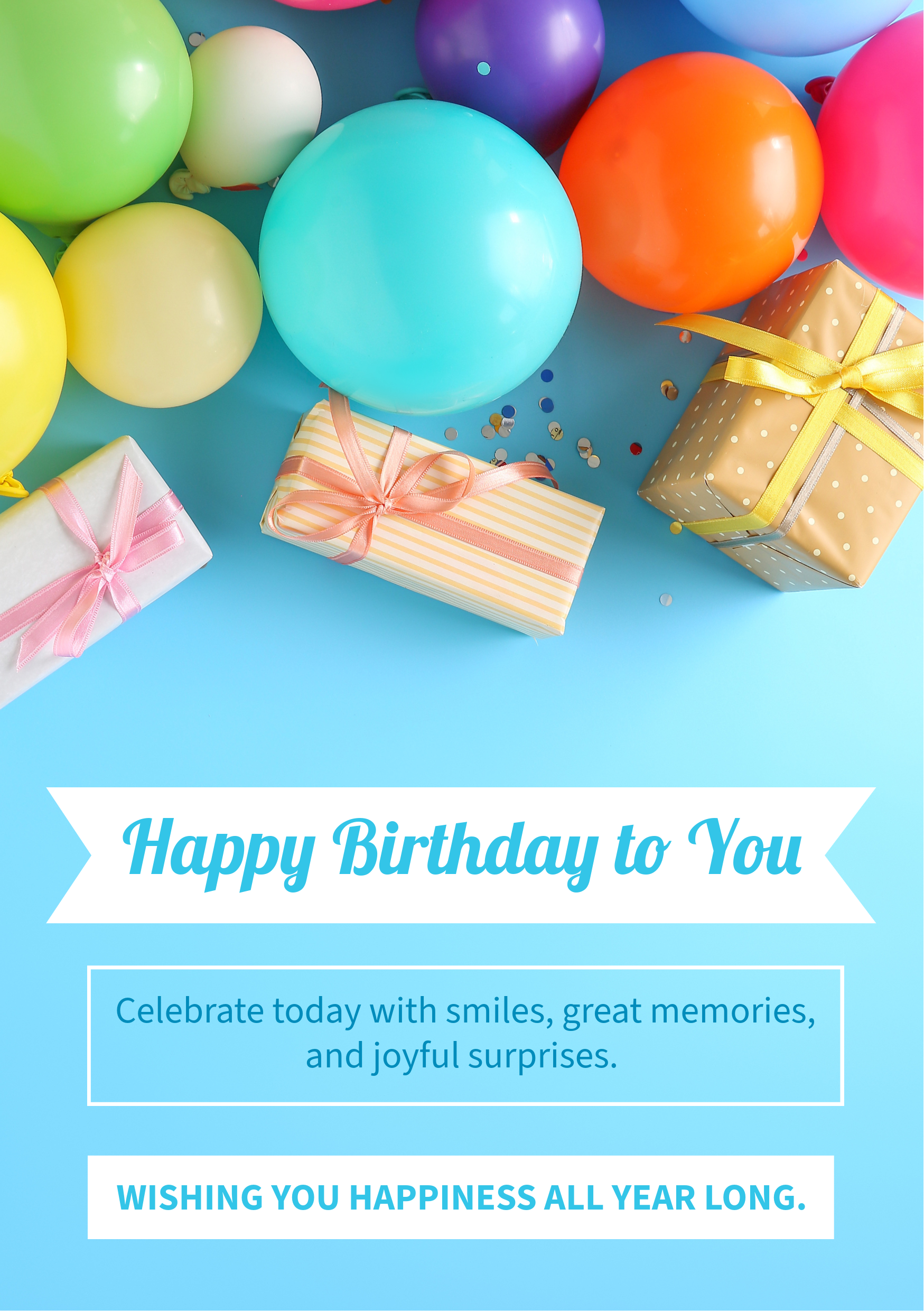 Baby Blue Happy Birthday to You Card