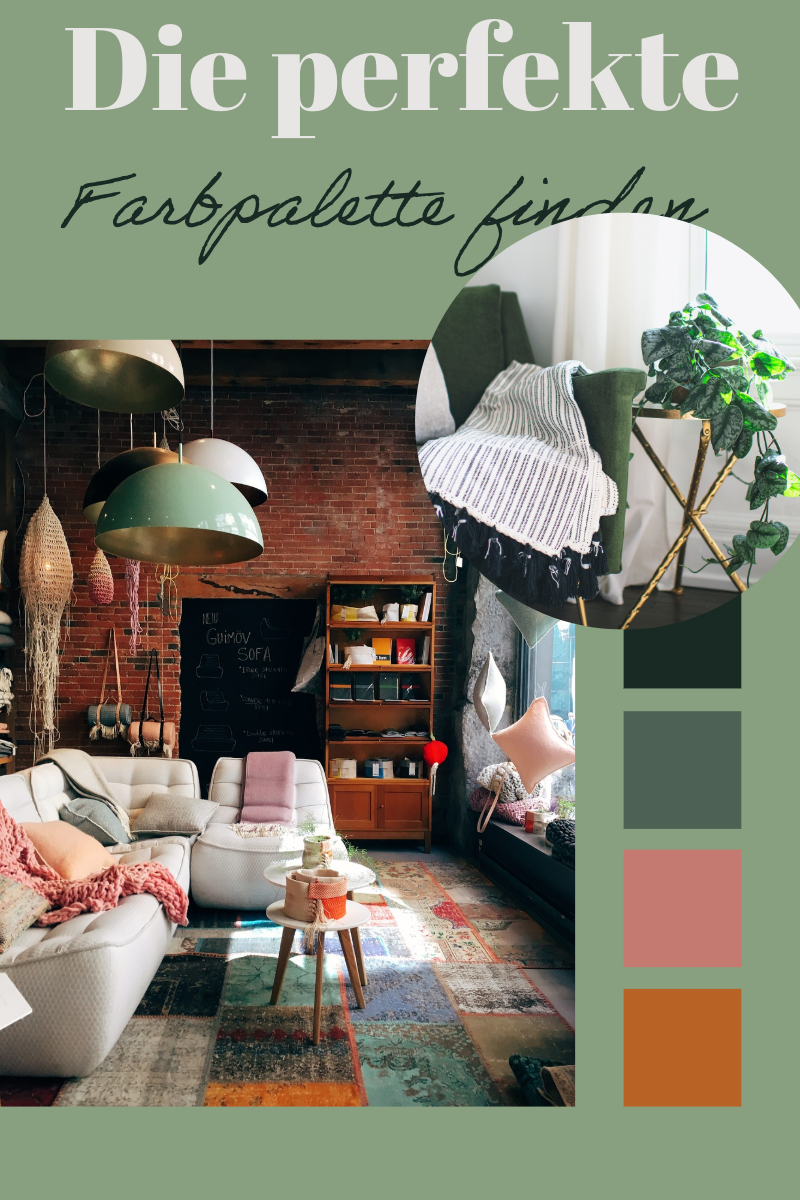 Green color palette Mood Board Pinterest Post
