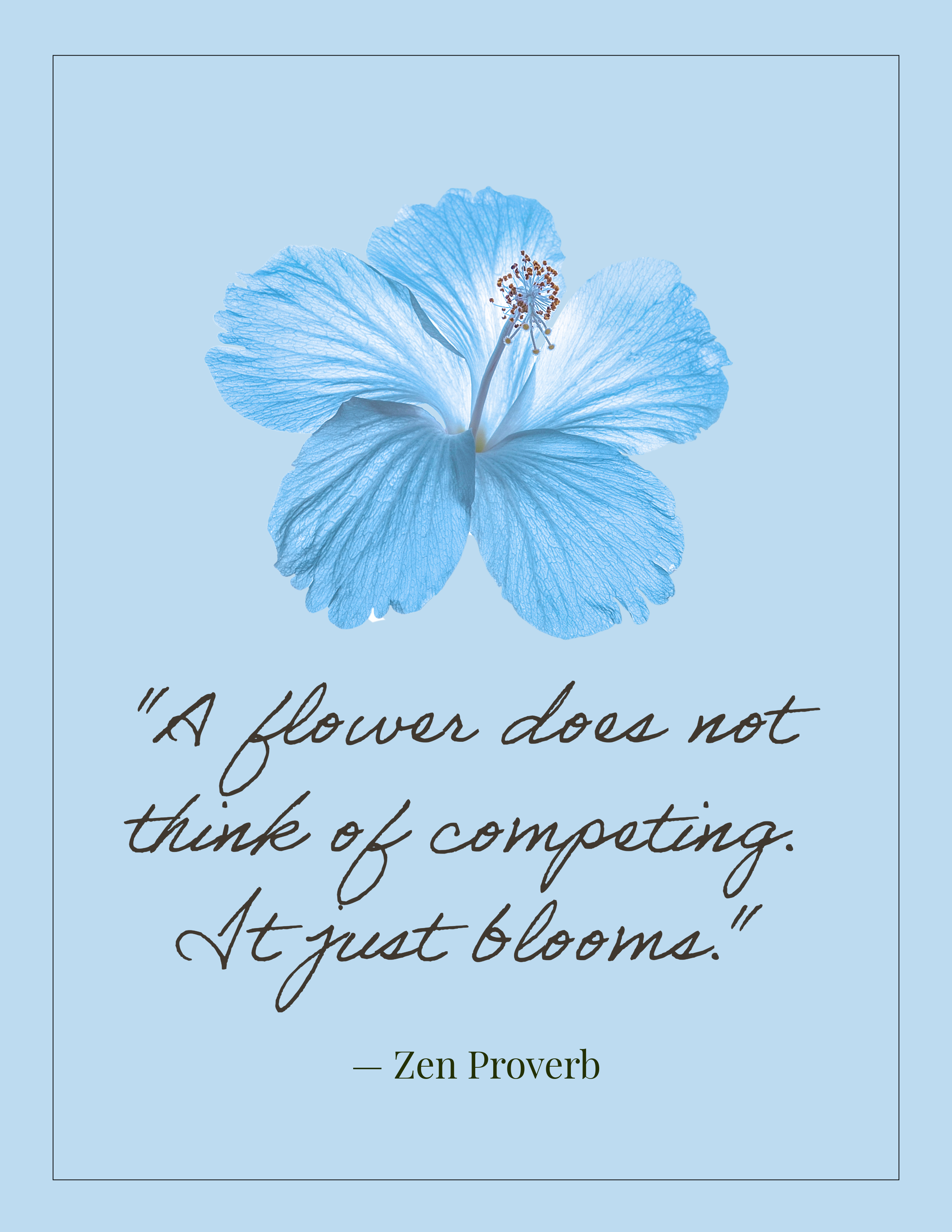 Blue Flower Quote Flyer