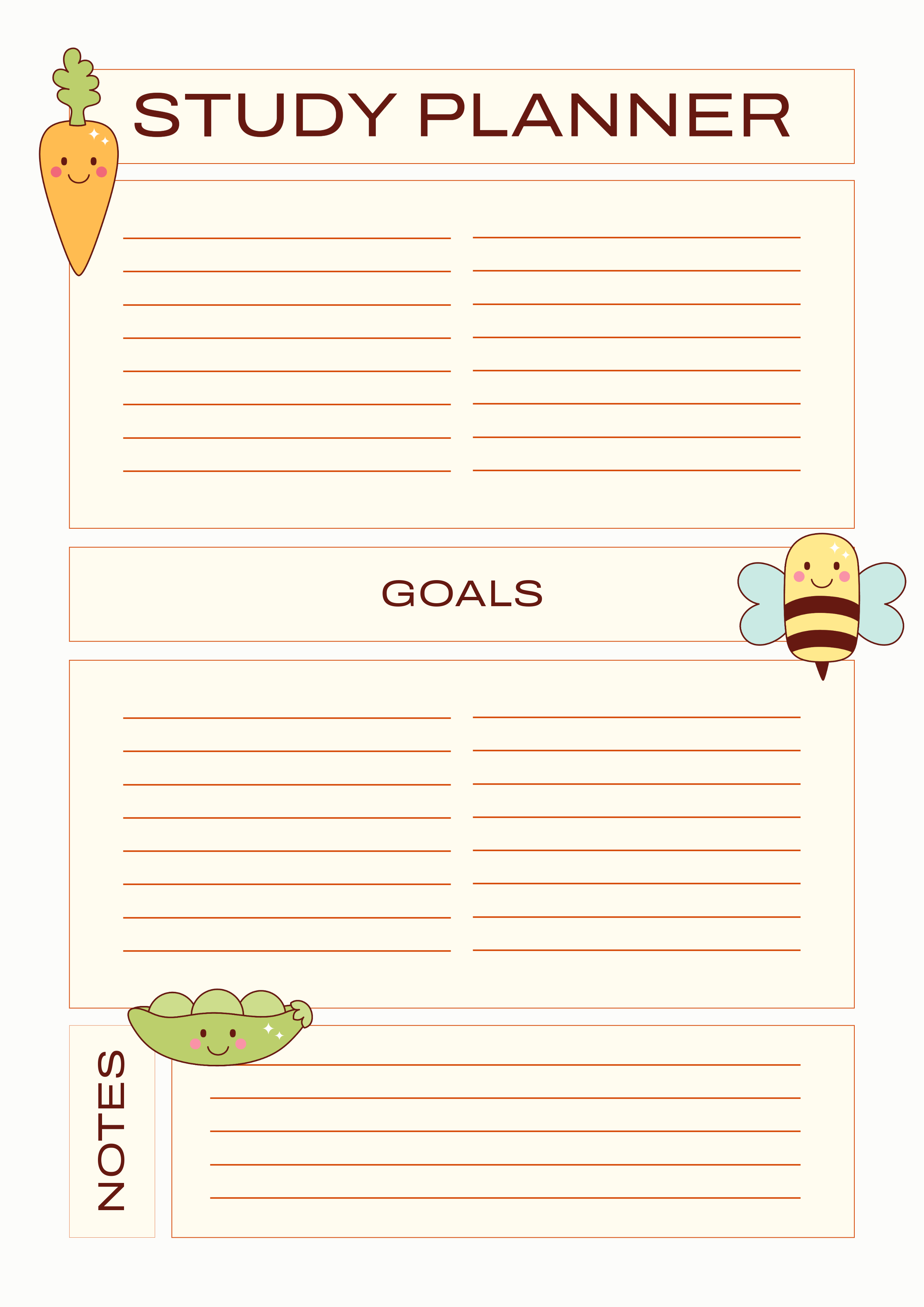 Cream Study Planner