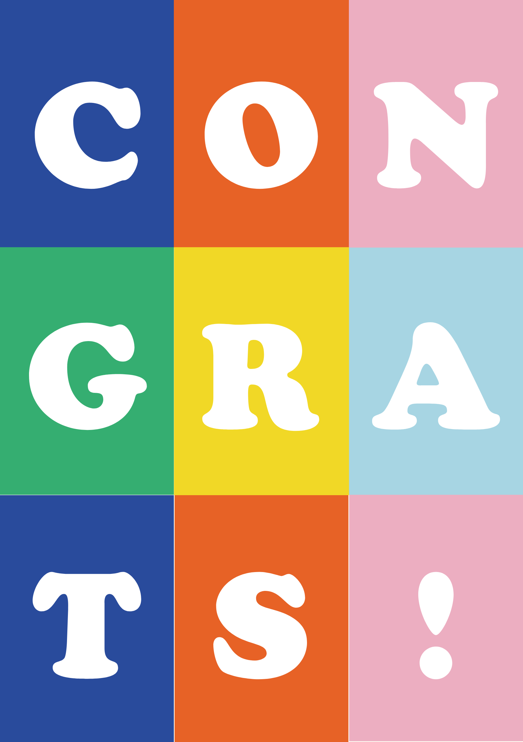 Multicolored Congrats Card A5