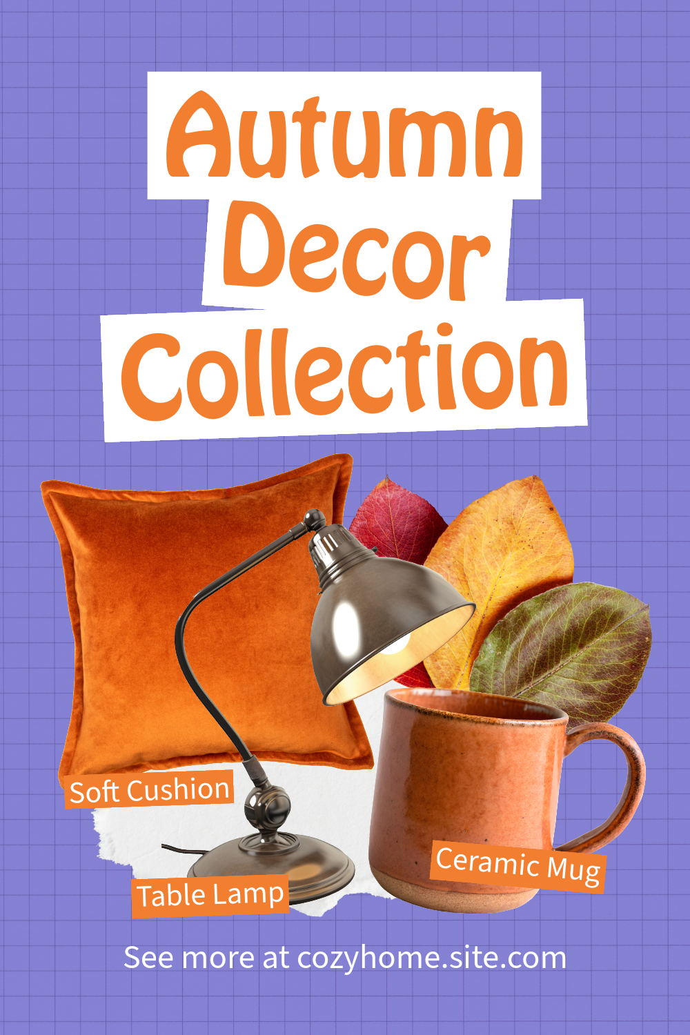 Violet and Orange Retail Autumn Home Decor Pinterest Post