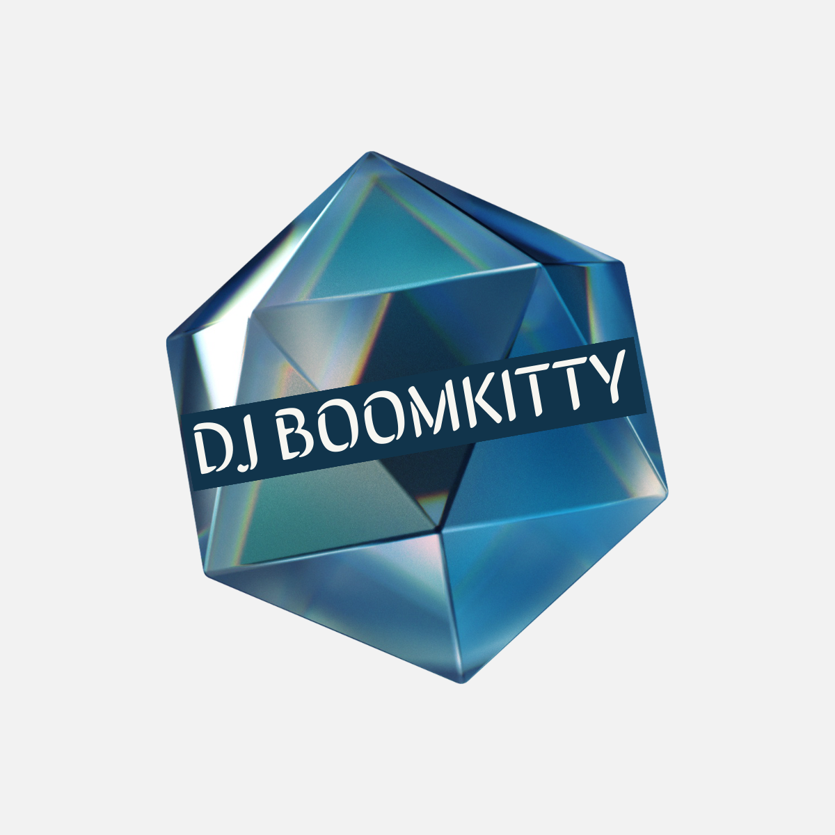 Blue Chromatic Polygon DJ Boomkitty Logo