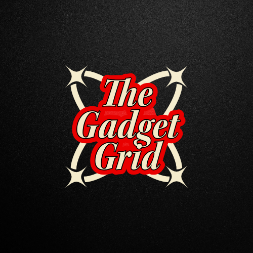 Red, Cream and Black Retail Electronic Stores Logo