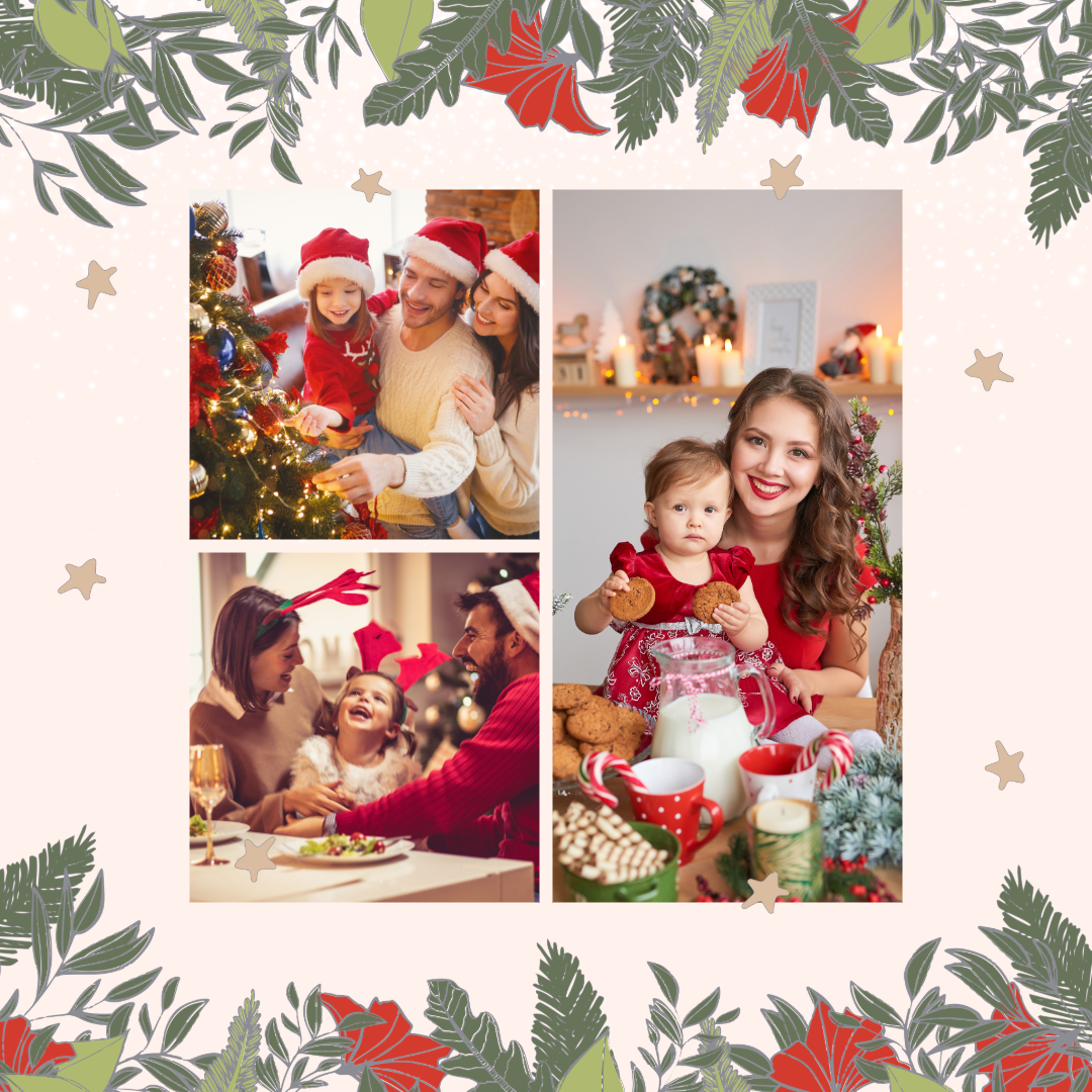 Green And Red Festive Photo Collage Instagram Post