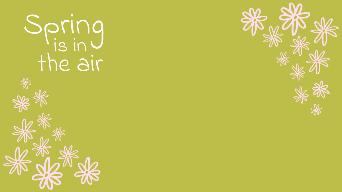 Green & Pink Flowers Spring