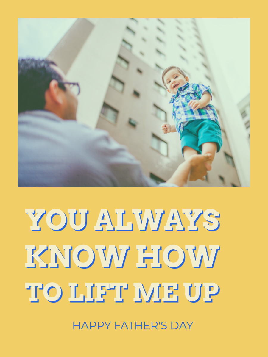 Yellow And White Father's Day Fun Card