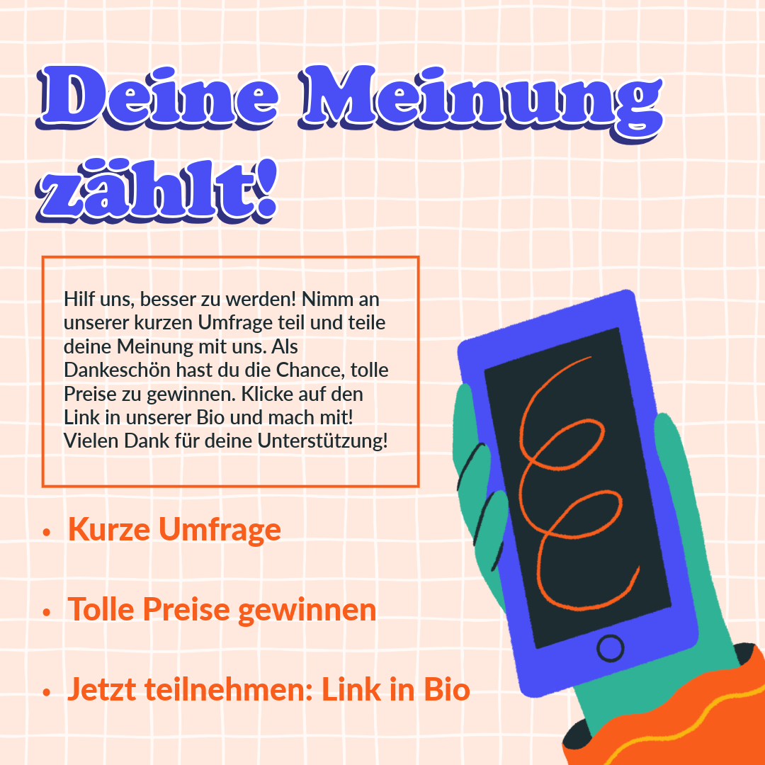 Blauer und orangener Umfrage-Facebook-Beitrag