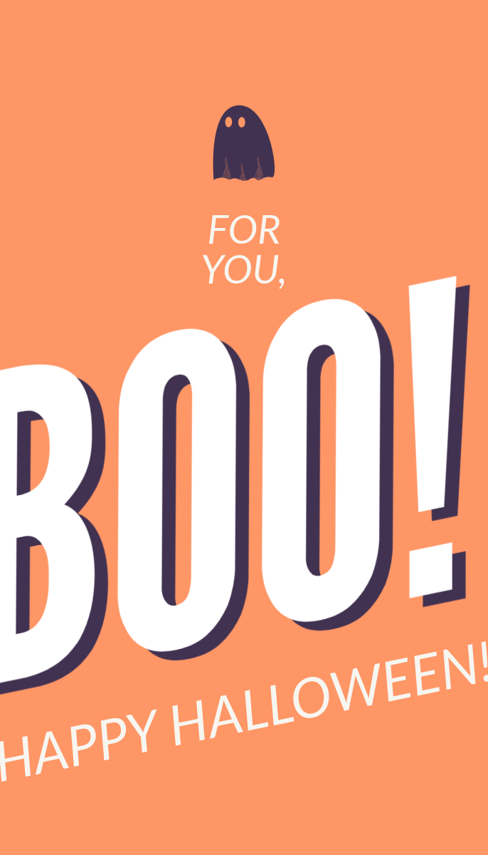 Orange and Navy Ghost Halloween Party Gift Tag