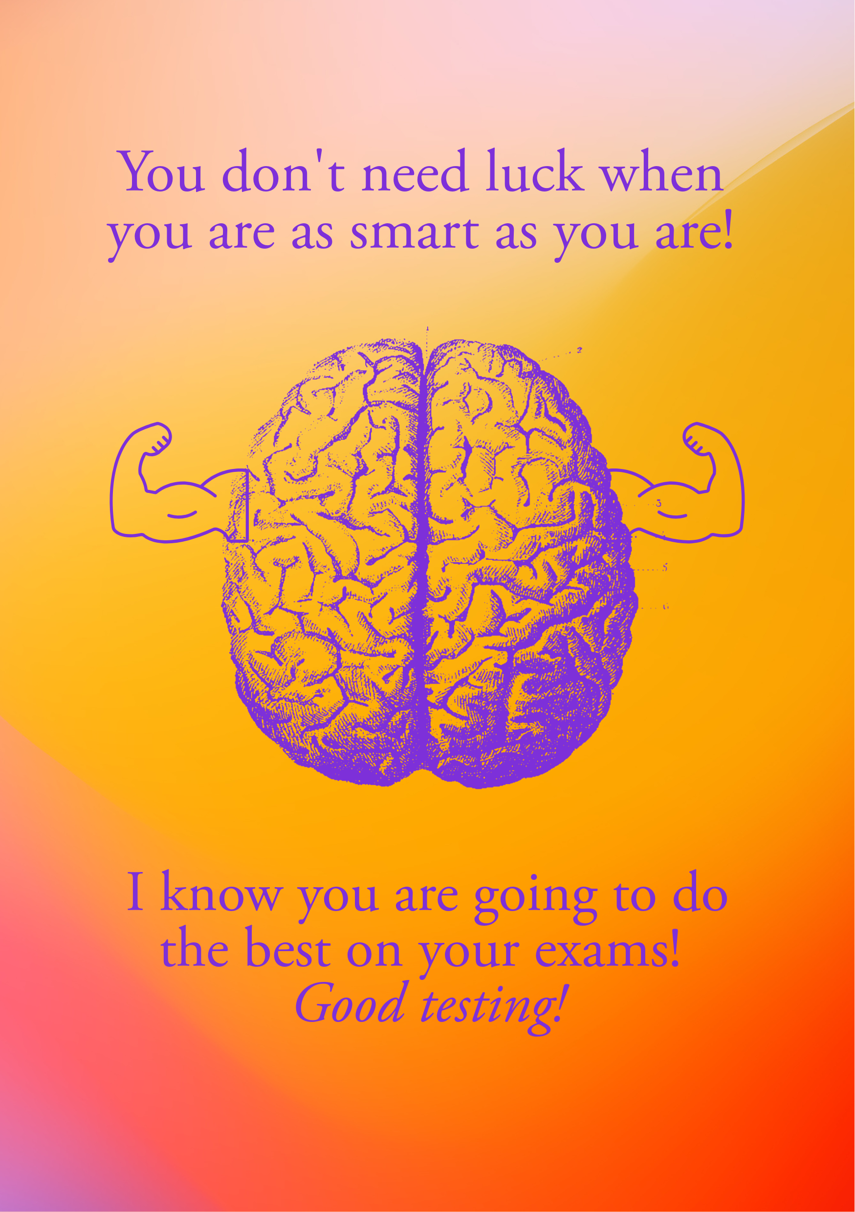 Yellow Purple Good Luck Card