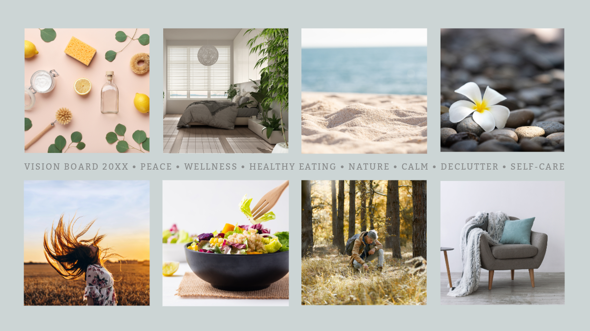 Gray Photo Vision Board Desktop Wallpaper