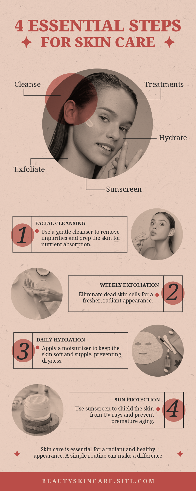 Beige And Red Beauty Infographic