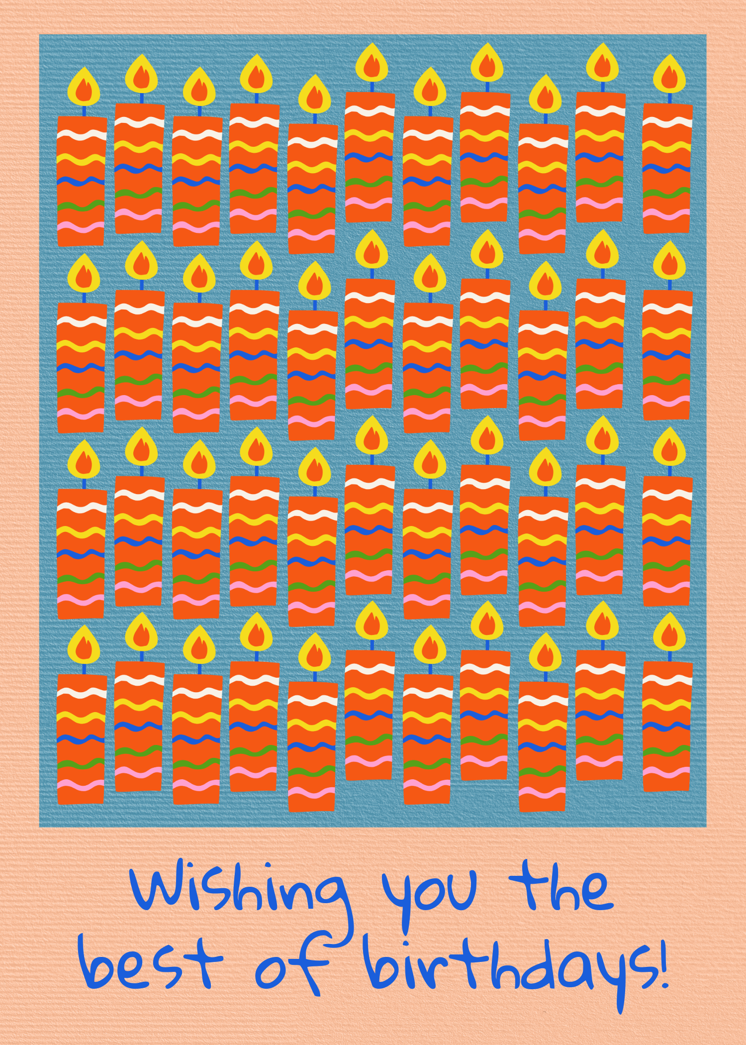 Red and Blue Candle Birthday Card